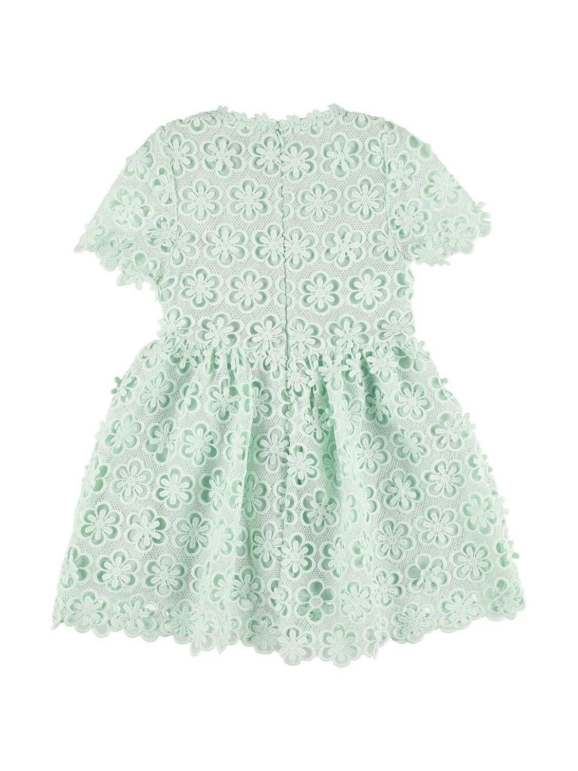 Shop Self-portrait Macramé Lace Dress W/embellished Buttons In Light Green