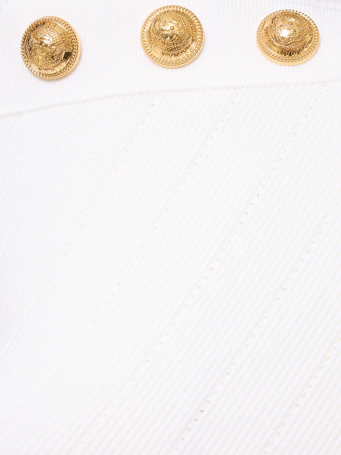 Shop Balmain Rib Knit Viscose Sweater In White