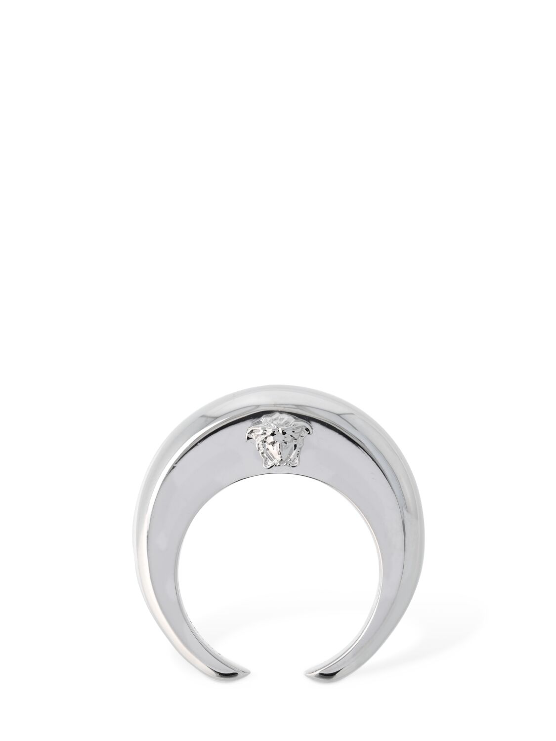 Shop Versace Galaxy Moon Ring In Silver