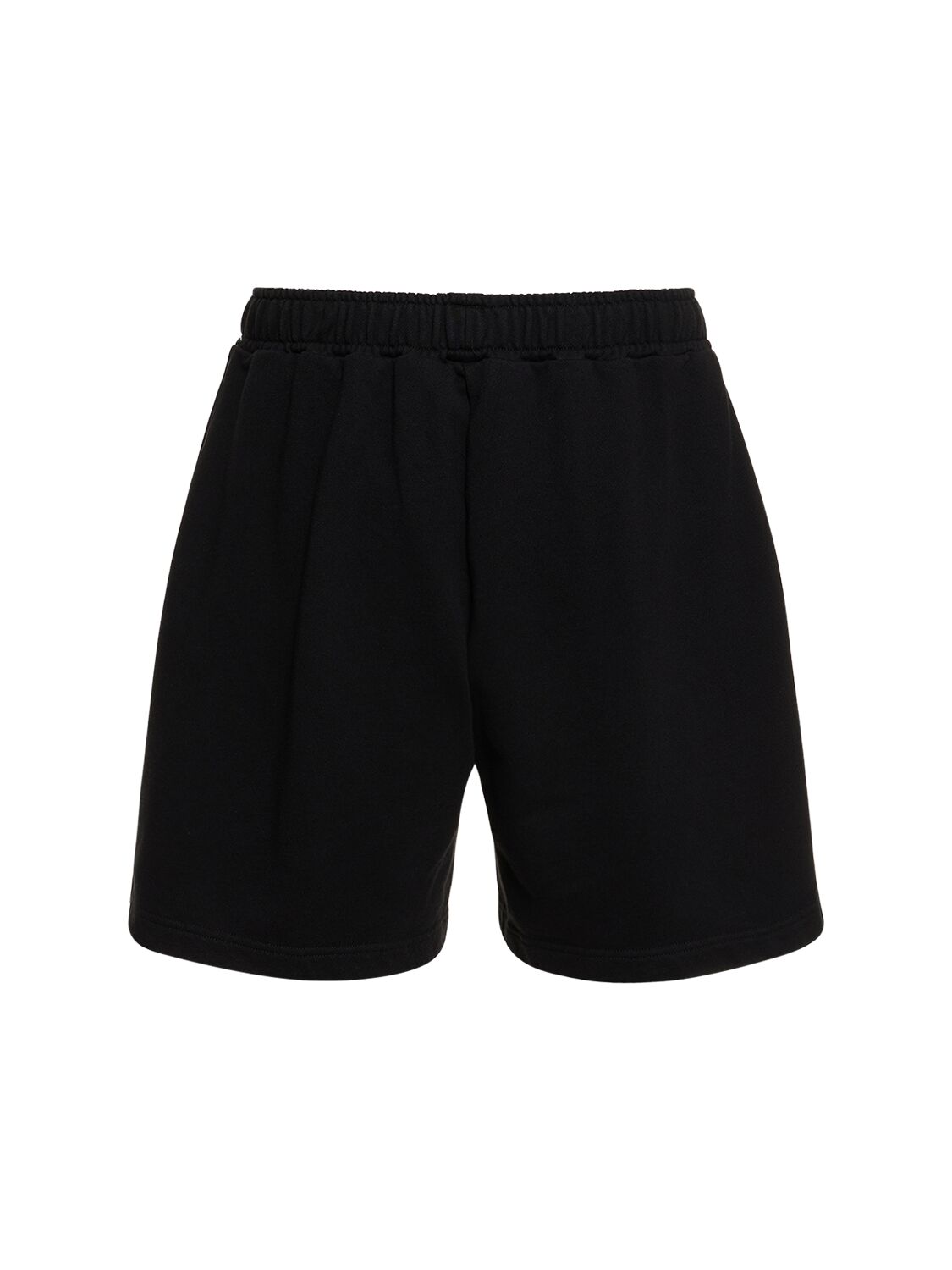Shop Palm Angels Monogram Cotton Sweat Shorts In Black
