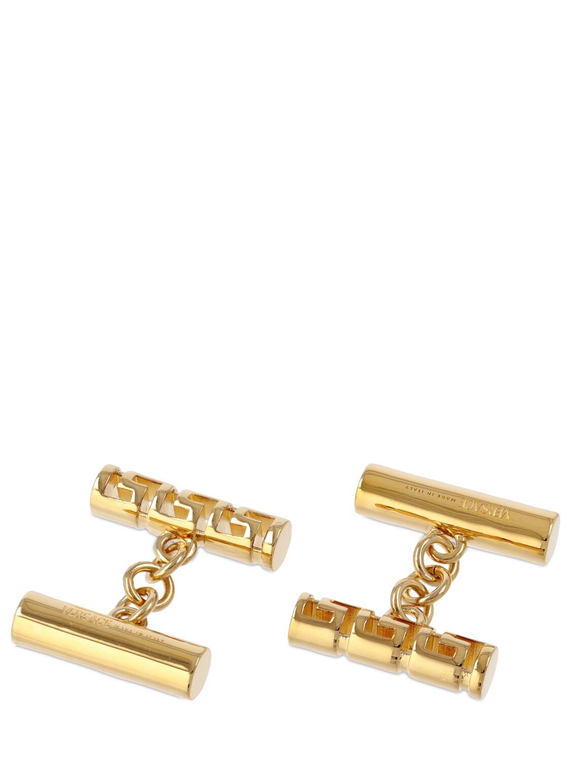 Versace Greca-detail H Cufflinks In Gold