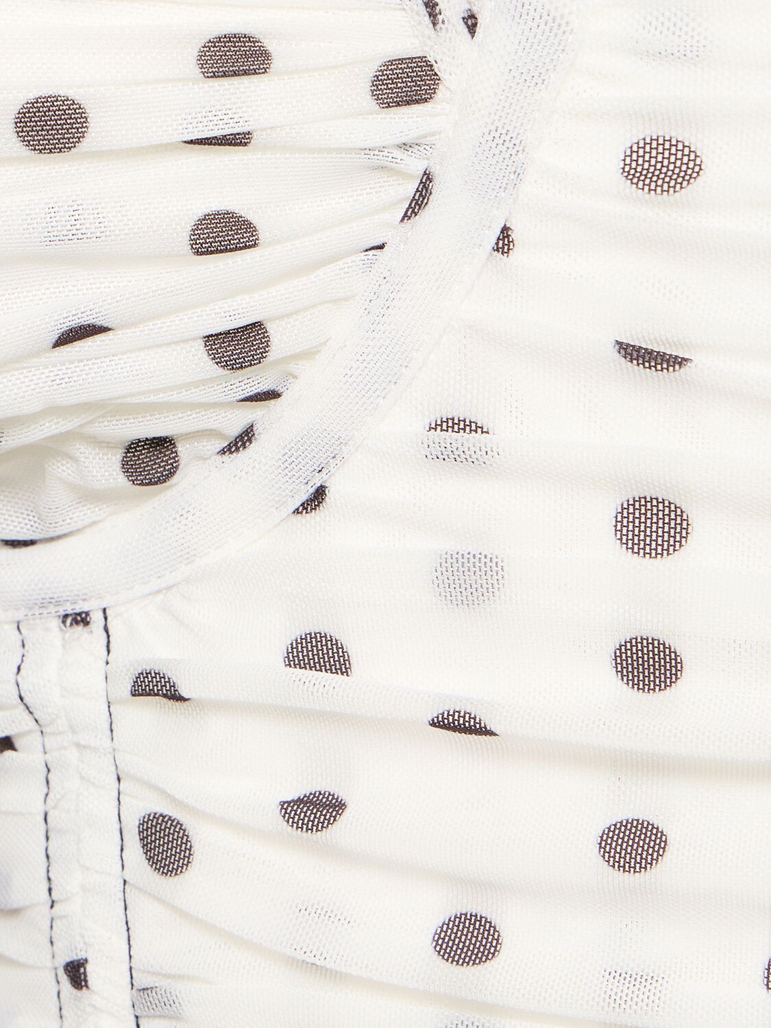 Shop Self-portrait Polka Dot Tech Off-shoulder Midi Dress In White