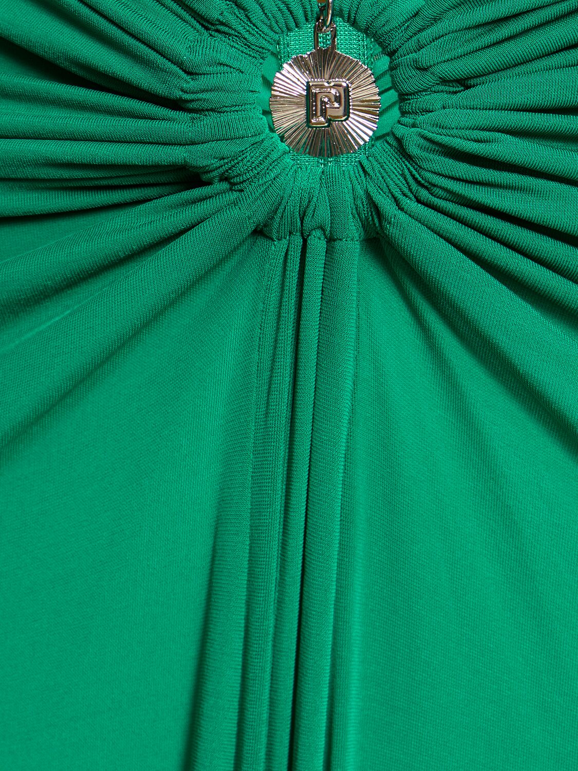 Rabanne Gathered Maxi Skirt In Green