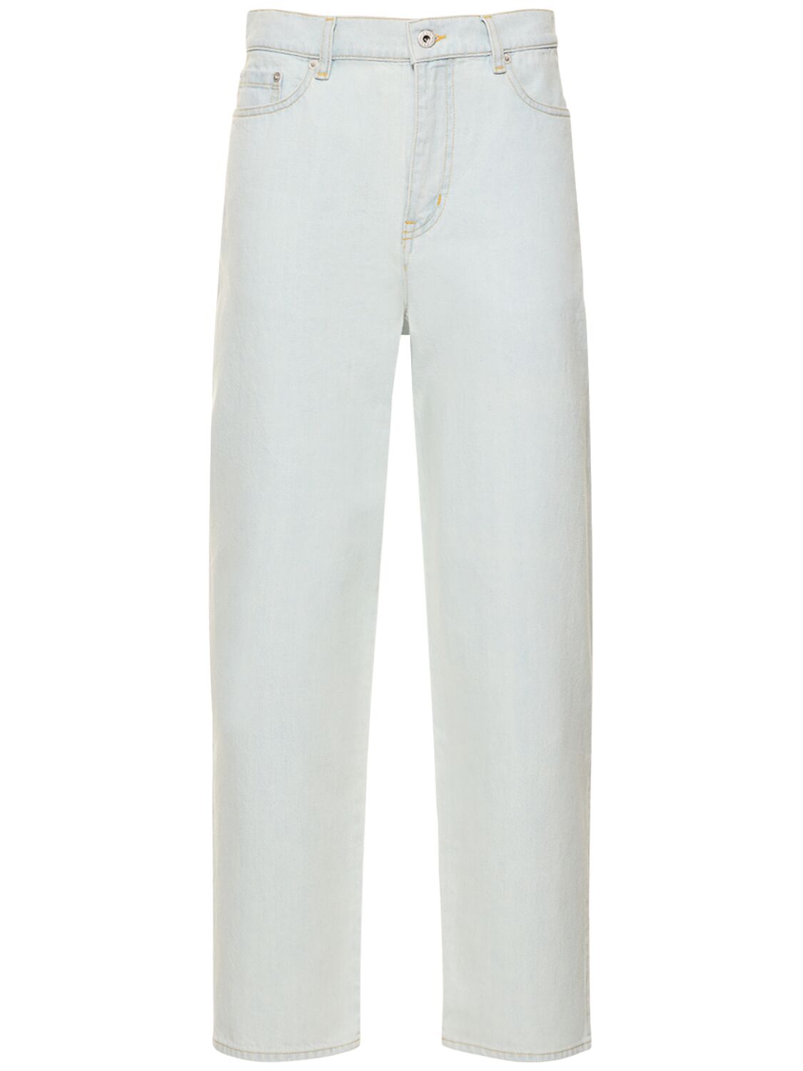 Kenzo Stone Bleached Cotton Denim Jeans In Light Blue