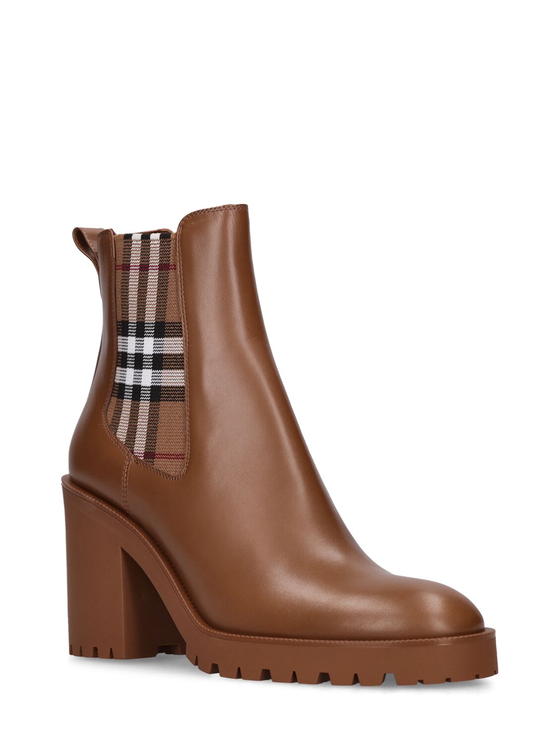 Shop Burberry 70mm New Allostock Leather Ankle Boots In Brown