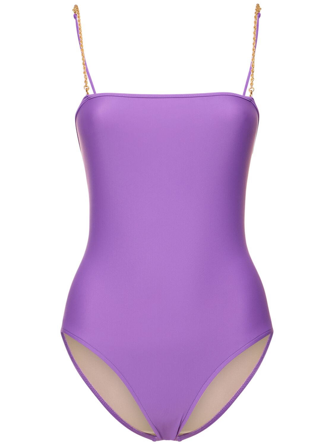 Dolla Paris Lola One Piece Swimsuit W/chain Straps In Purple