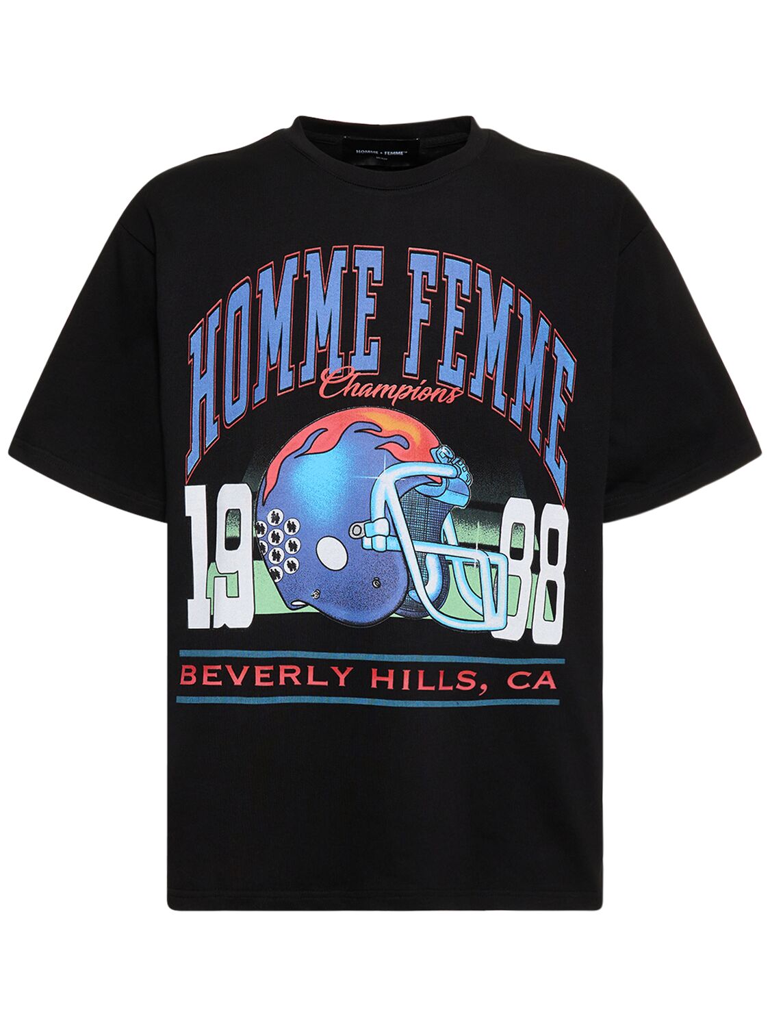Homme + Femme La The Elite T-shirt In Black,blue