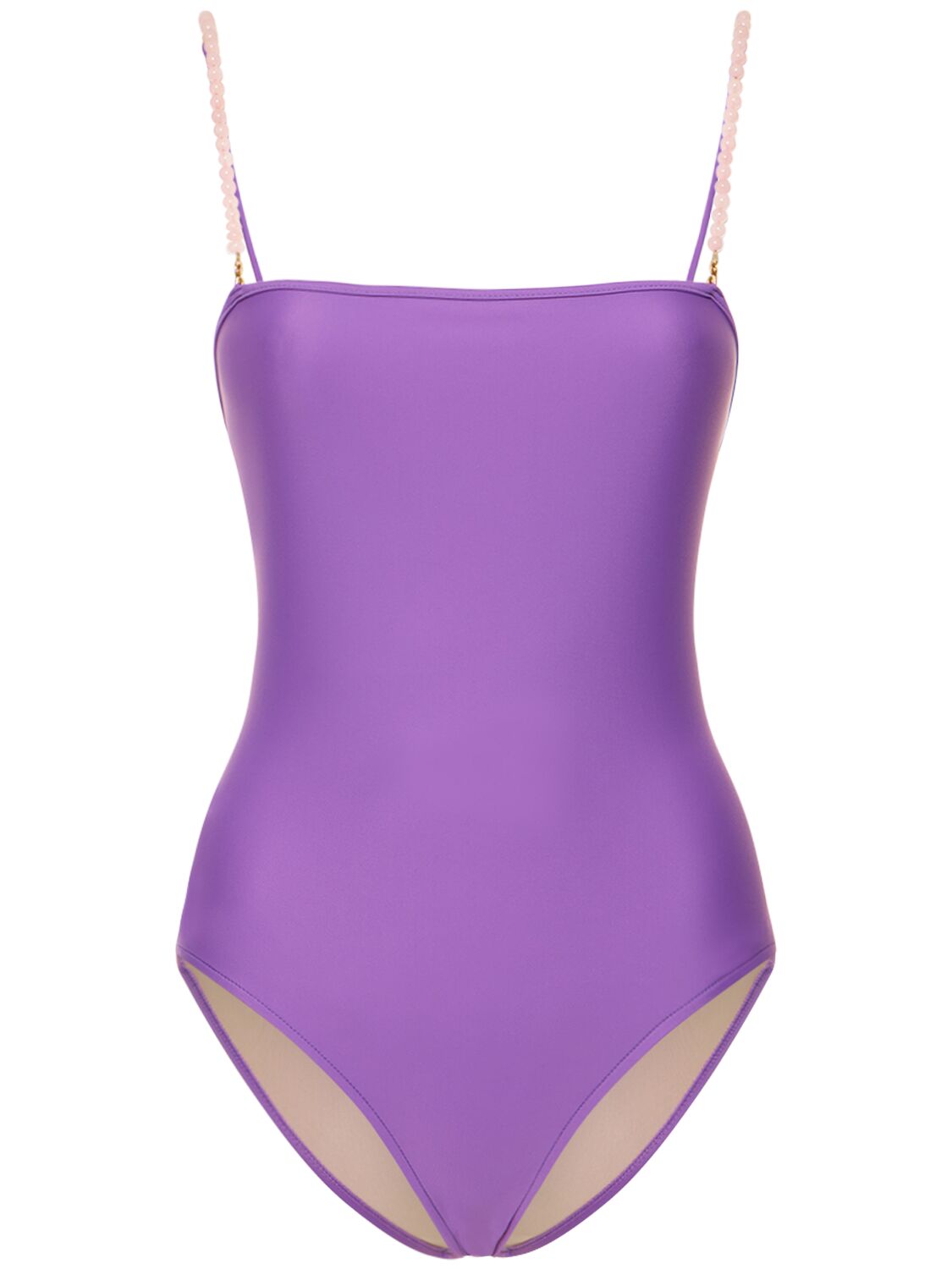 Dolla Paris Lola One Piece Swimsuit W/beaded Straps In Purple