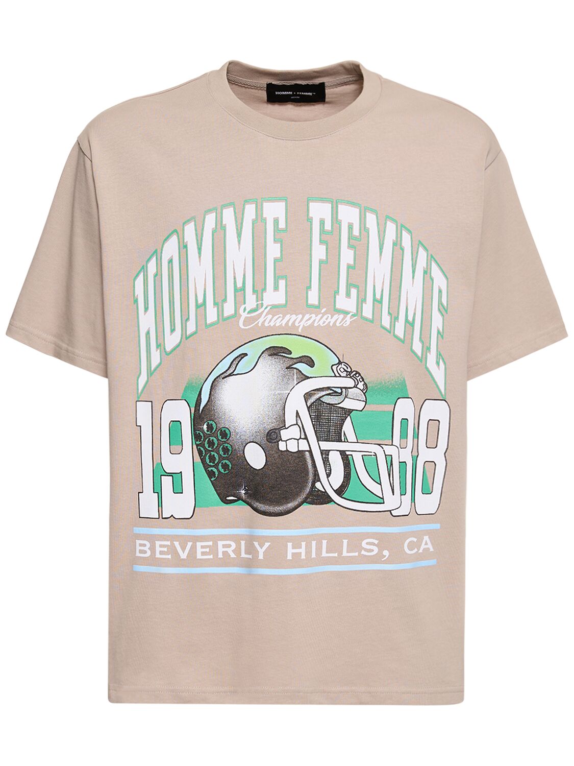 Homme + Femme La The Elite T-shirt In Grey,beige