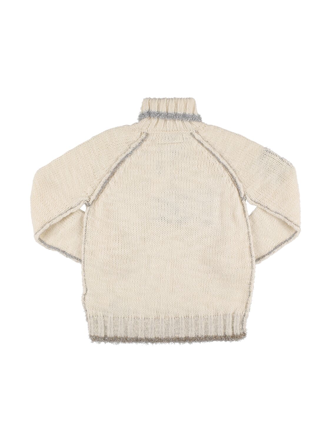 Shop Mm6 Maison Margiela Logo Intarsia Wool Blend Knit Sweater In White