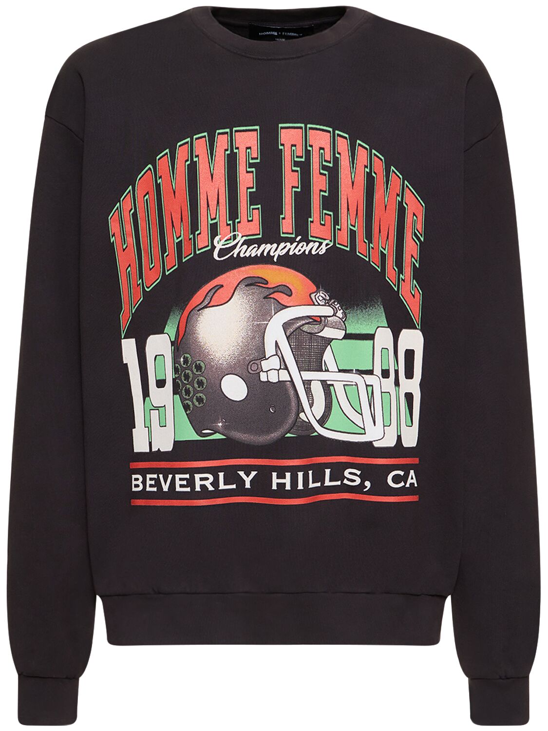 Homme + Femme La The Elite Crewneck Sweatshirt In Black