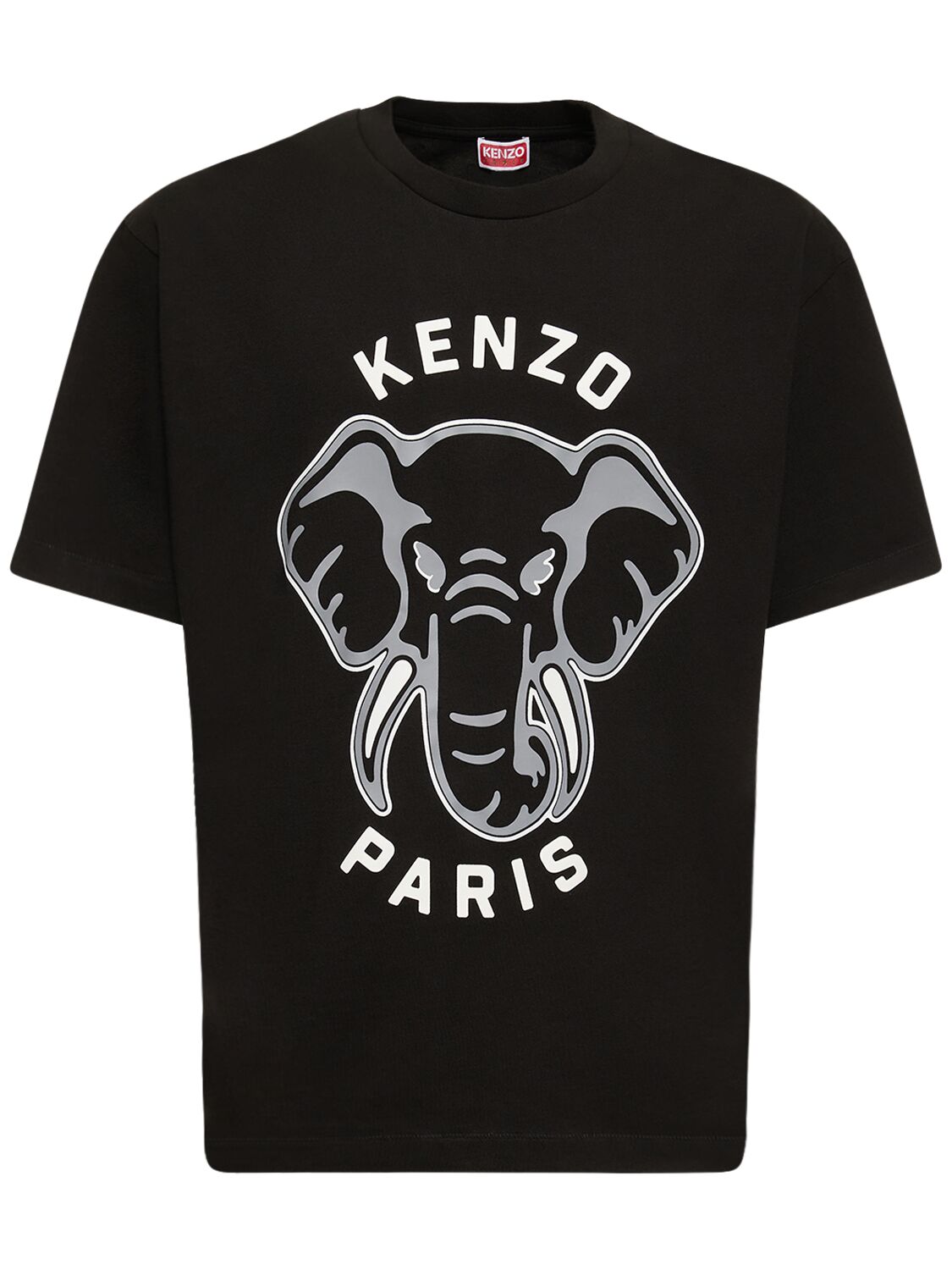 Kenzo Elephant Oversized Cotton Jersey T-shirt In Black