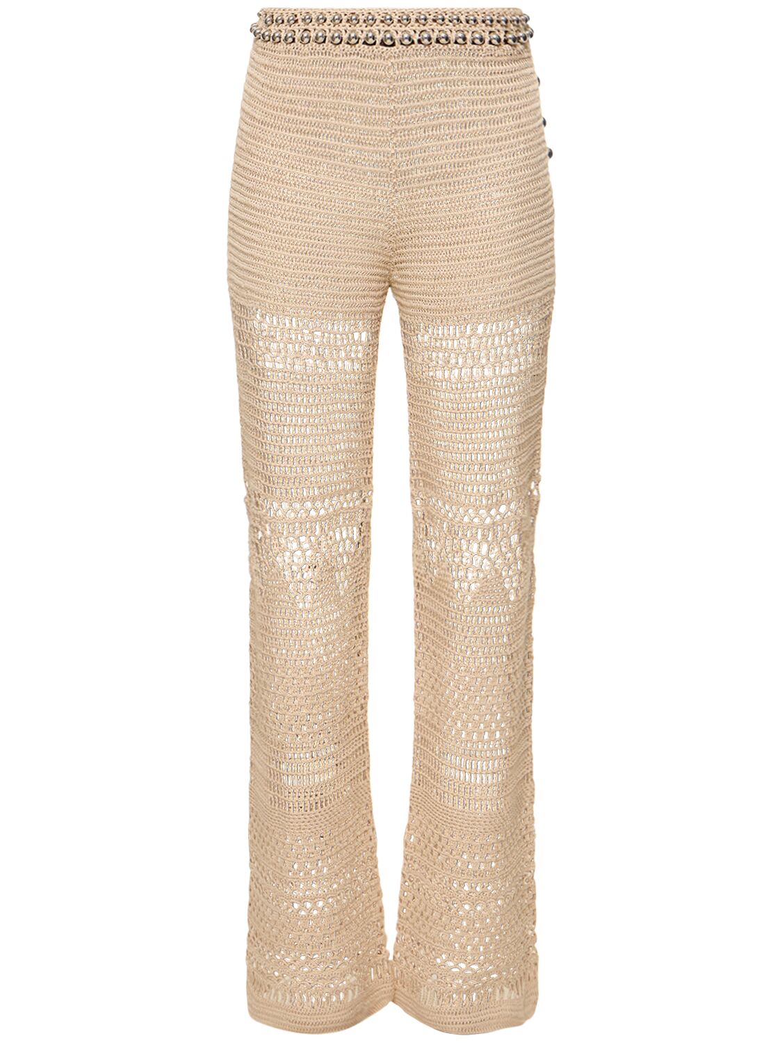 Crochet High Waisted Straight Pants