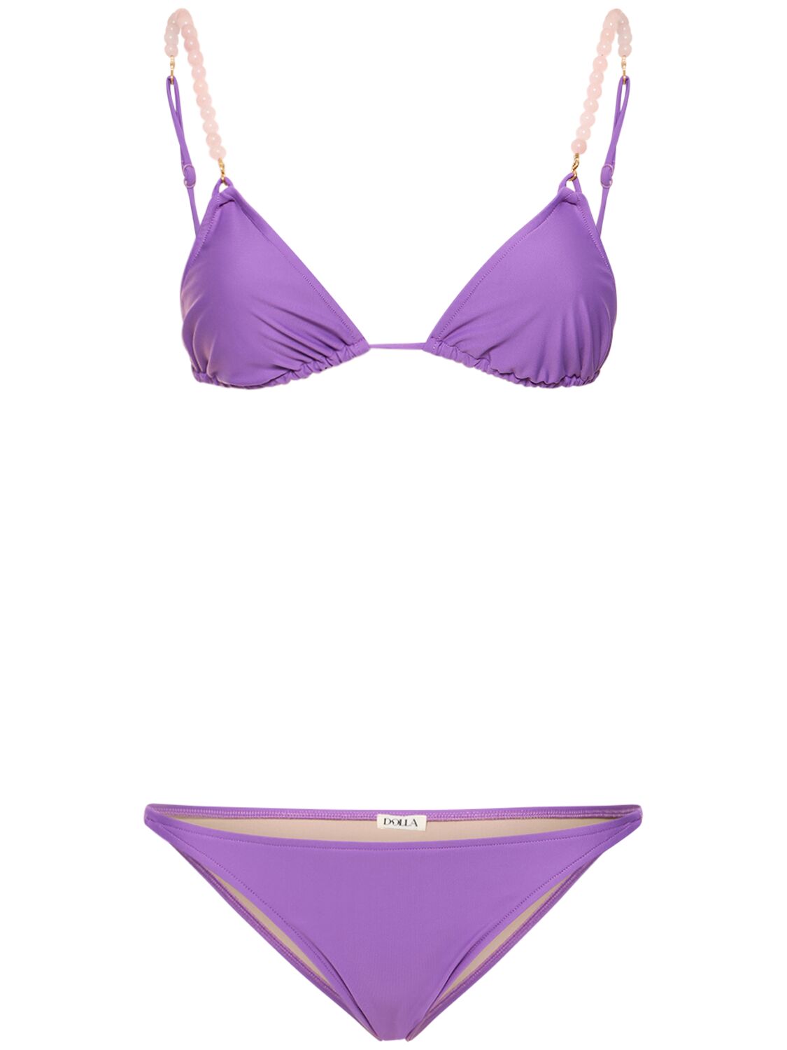 Dolla Paris Dolores Bikini Set W/beaded Straps In Purple