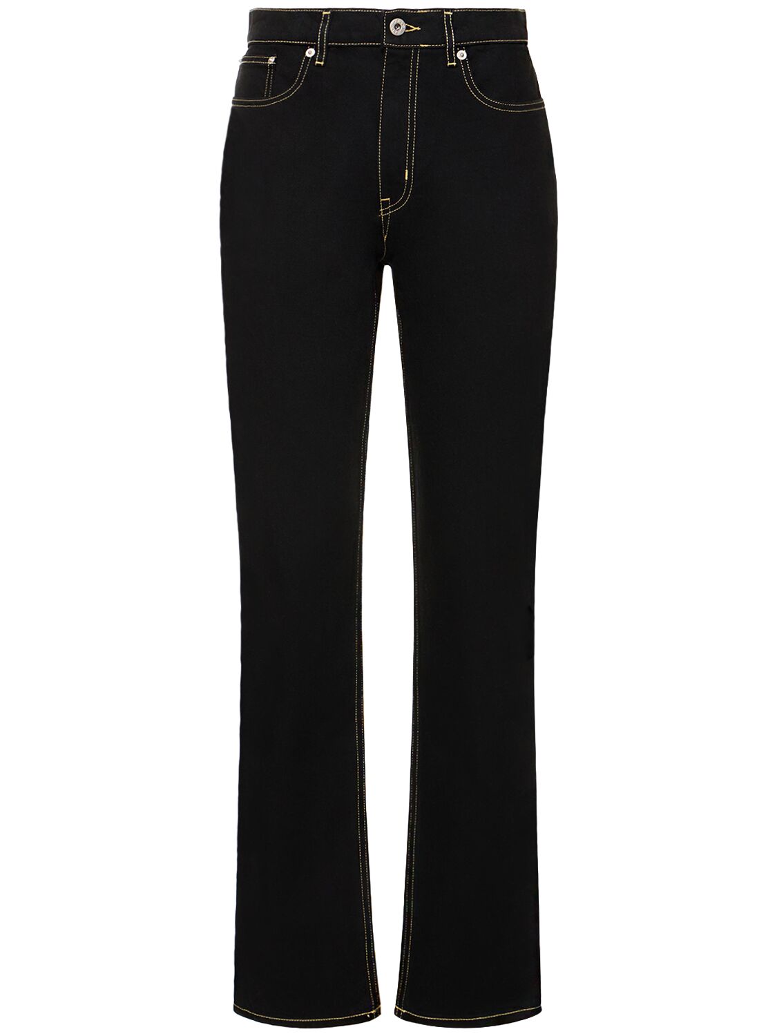Kenzo Asagao Straight Fit Cotton Jeans In Black