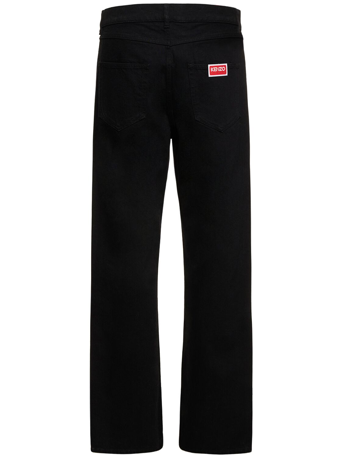 Shop Kenzo Straight Cotton Denim Jeans In Black