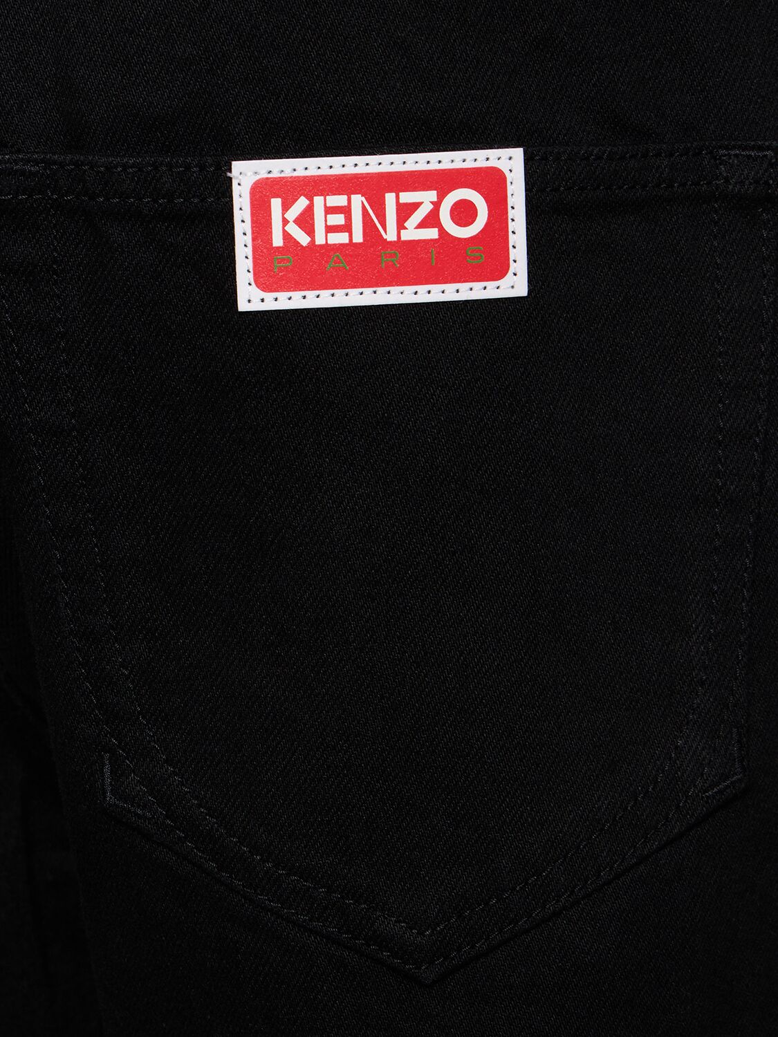 Shop Kenzo Straight Cotton Denim Jeans In Black