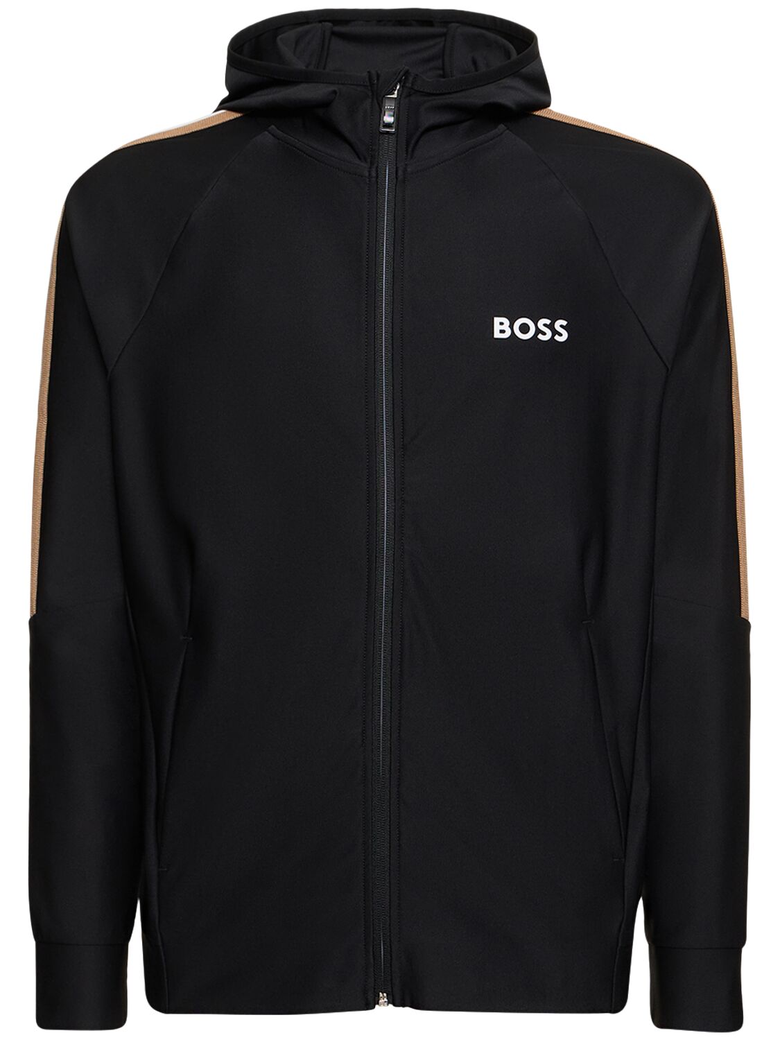 Hugo boss zip hoodie gold clearance