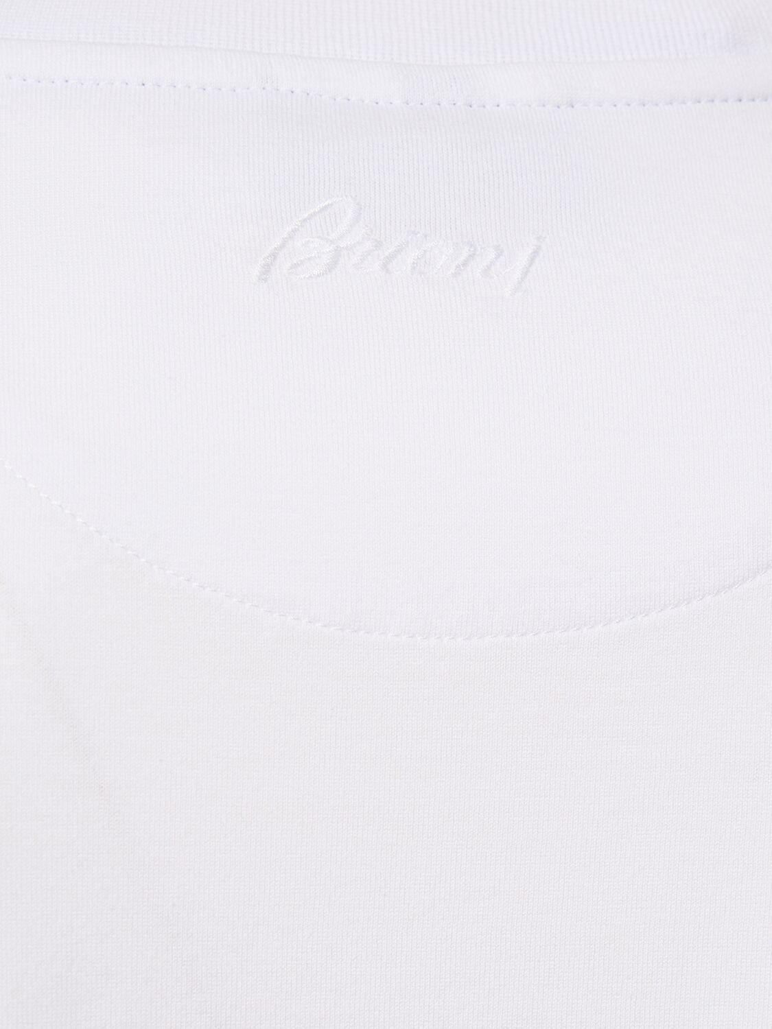 Shop Brioni Cotton Jersey T-shirt In White