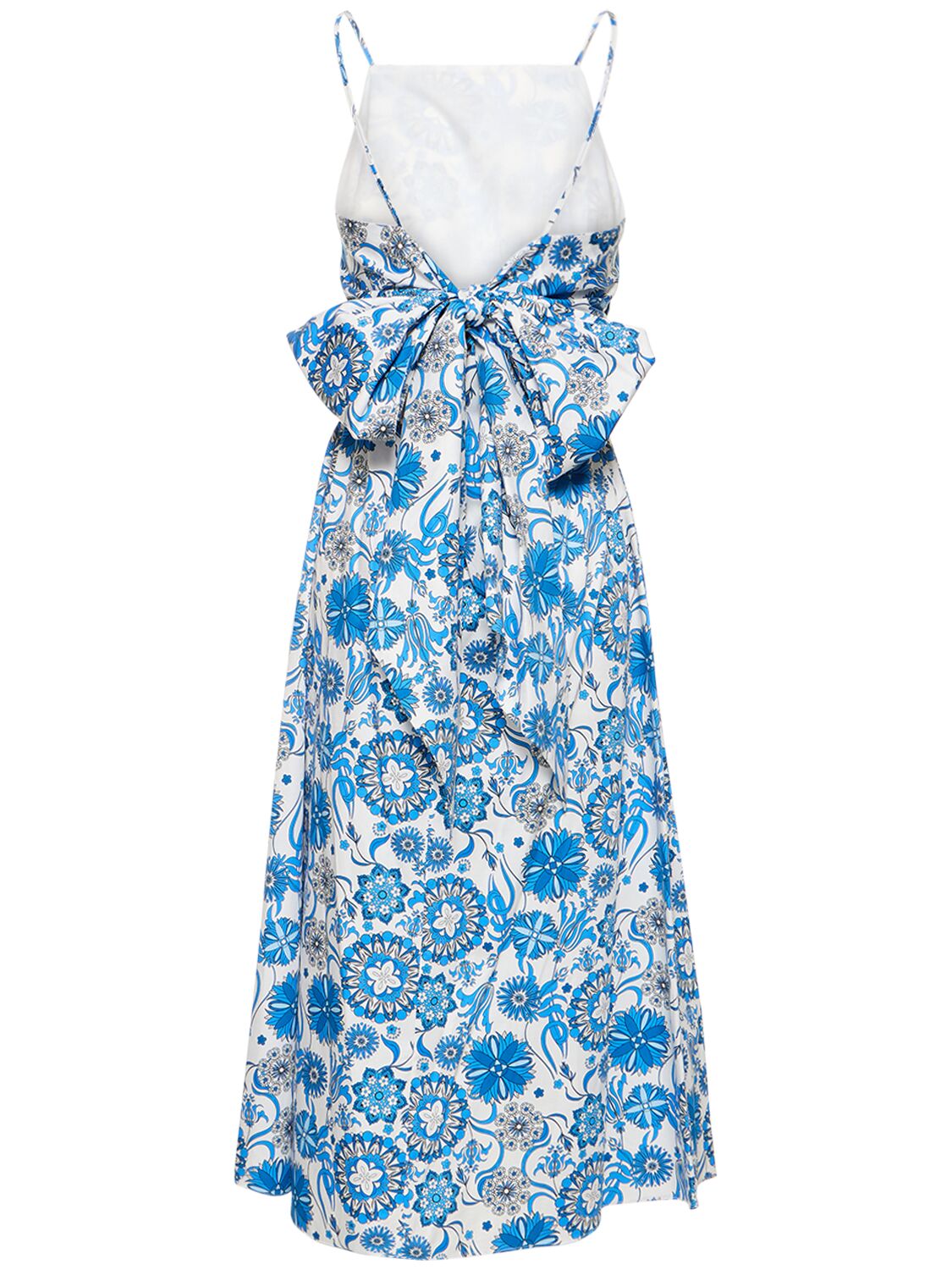 Shop Borgo De Nor Goretti Printed Cotton Midi Dress In White,blue
