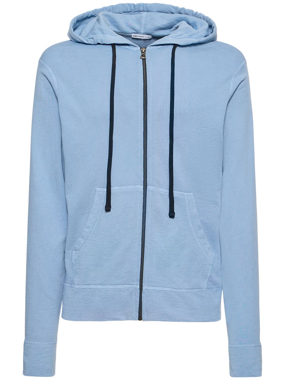 James Perse Supima Cotton-jersey Zip-up Hoodie In Blue