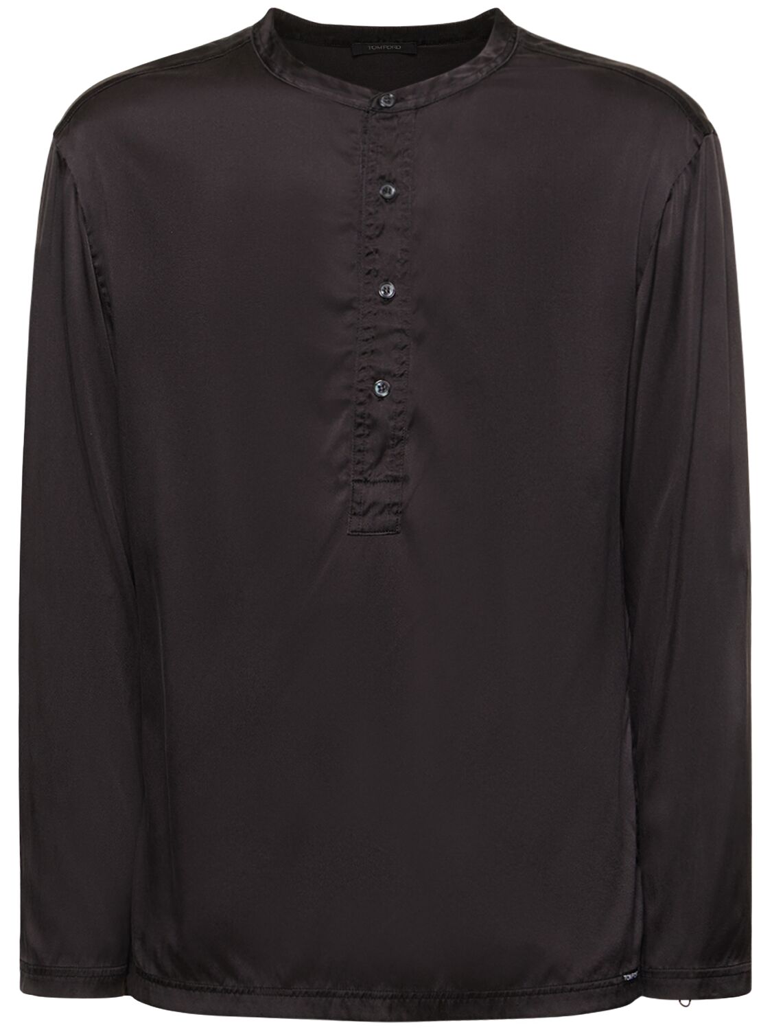 Tom Ford Silk Pajama Shirt In Dunkelbraun