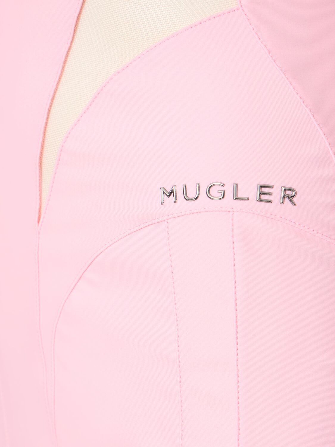 Shop Mugler Lvr Exclusive Jersey & Tulle Mini Dress In Pink,nude 01