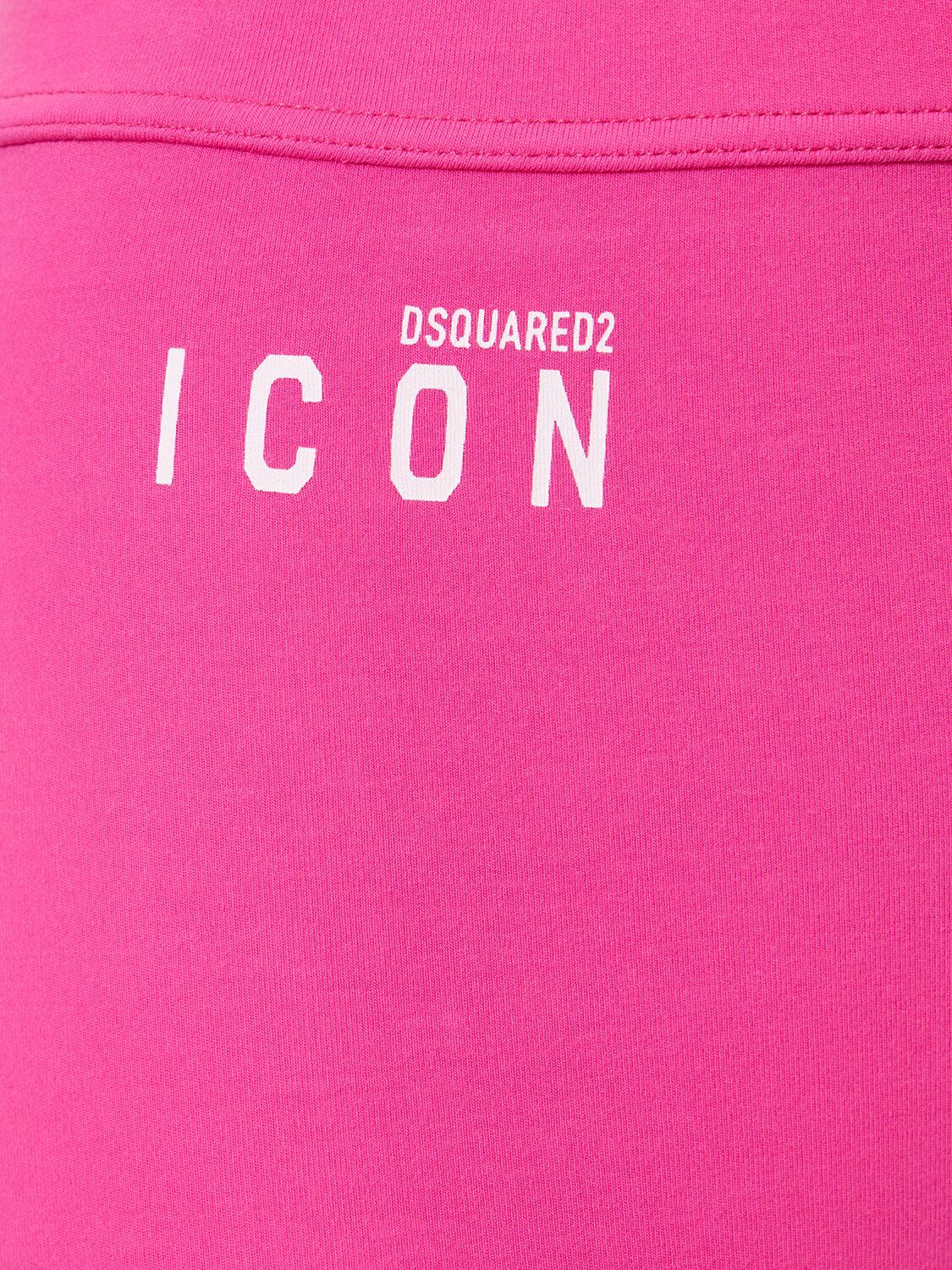 Shop Dsquared2 Icon Cutout Cotton Jersey Cycling Shorts In Fuchsia