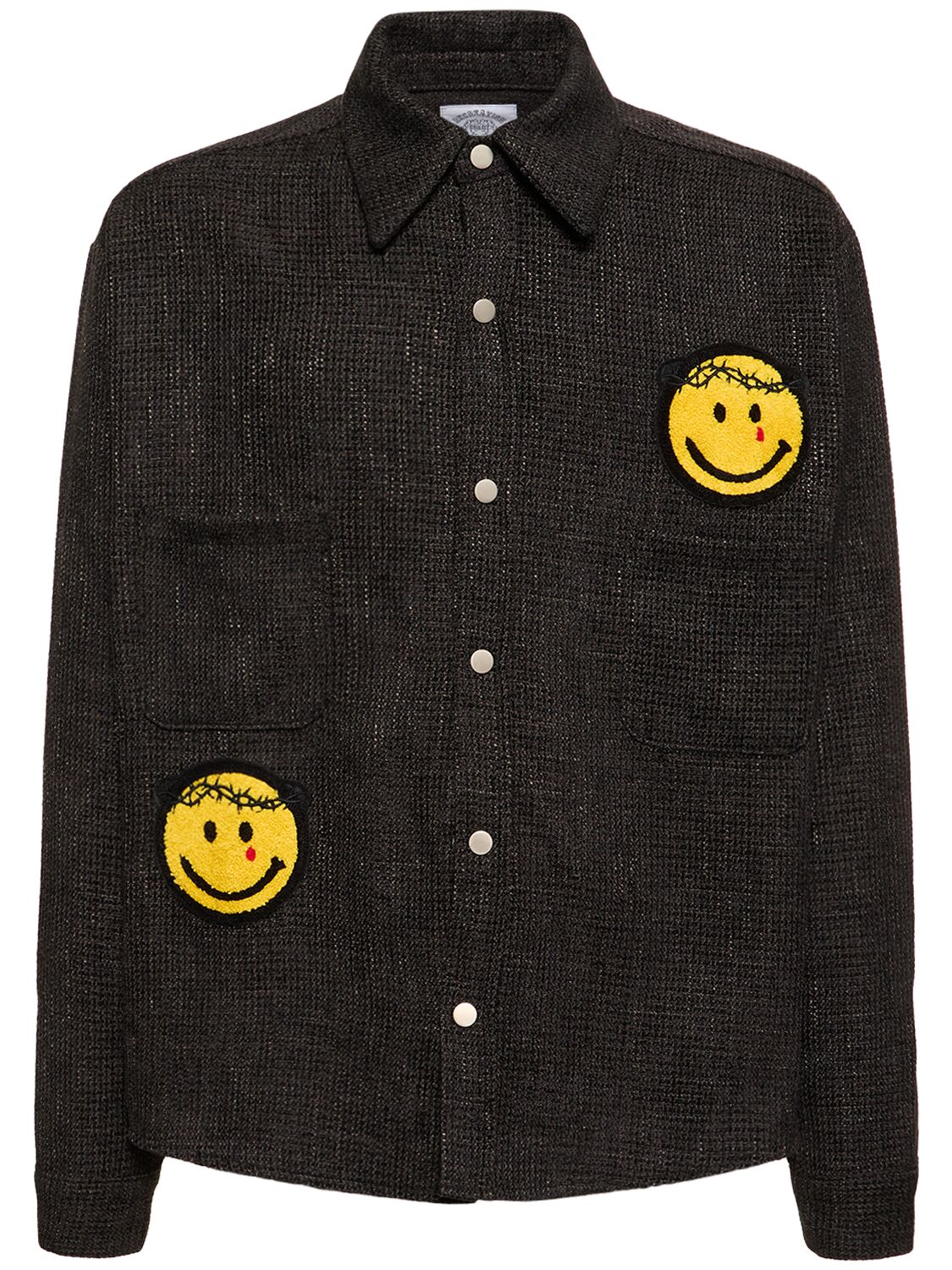 Tweed Shirt Jacket W/patches