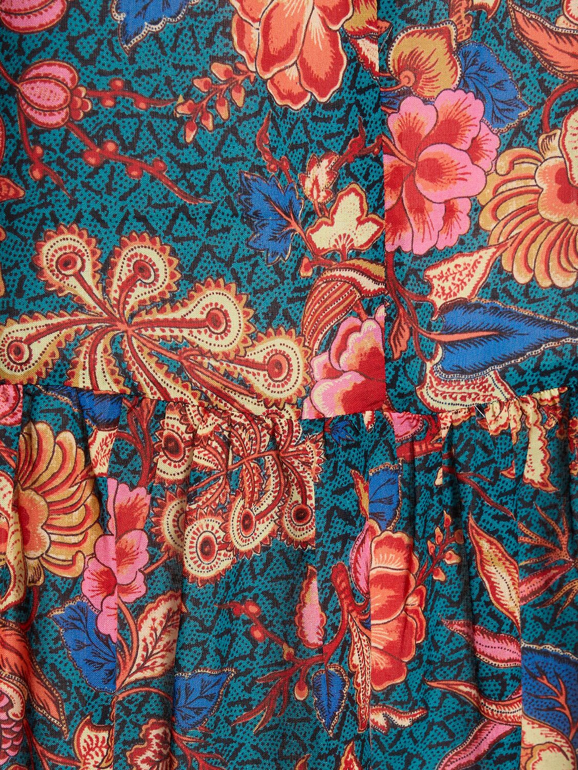 Shop Ulla Johnson Lina Printed Cotton Blend Mini Dress In Multicolor