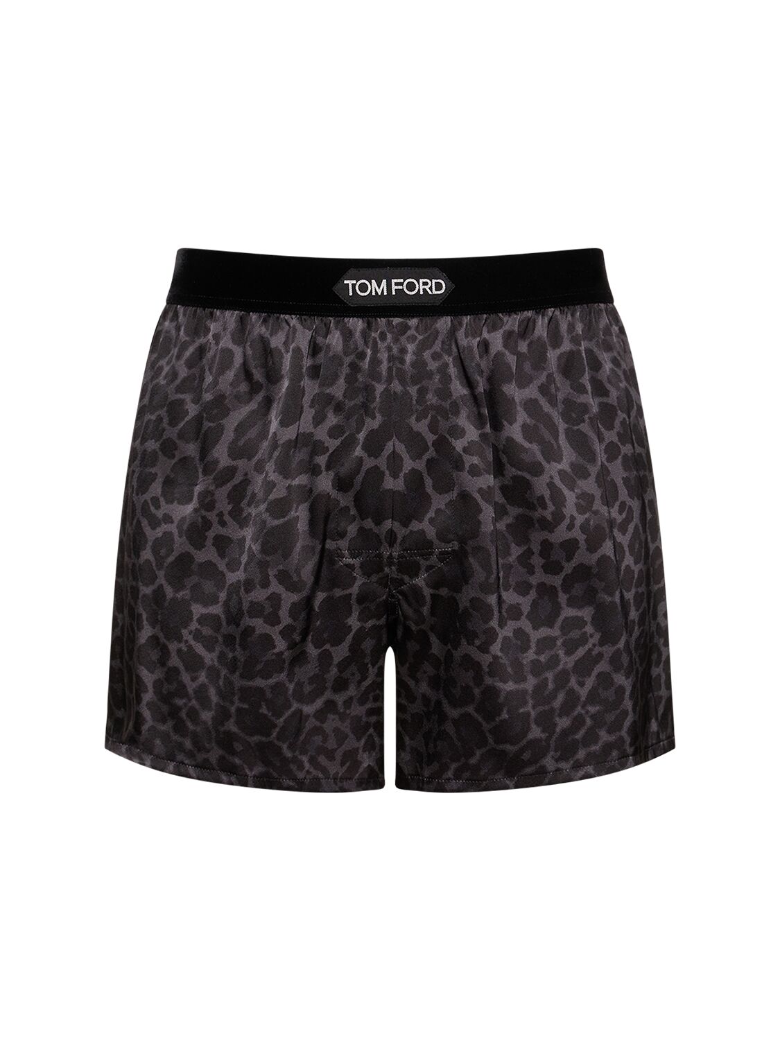Tom Ford Printed Silk Satin Boxer Briefs In Ink