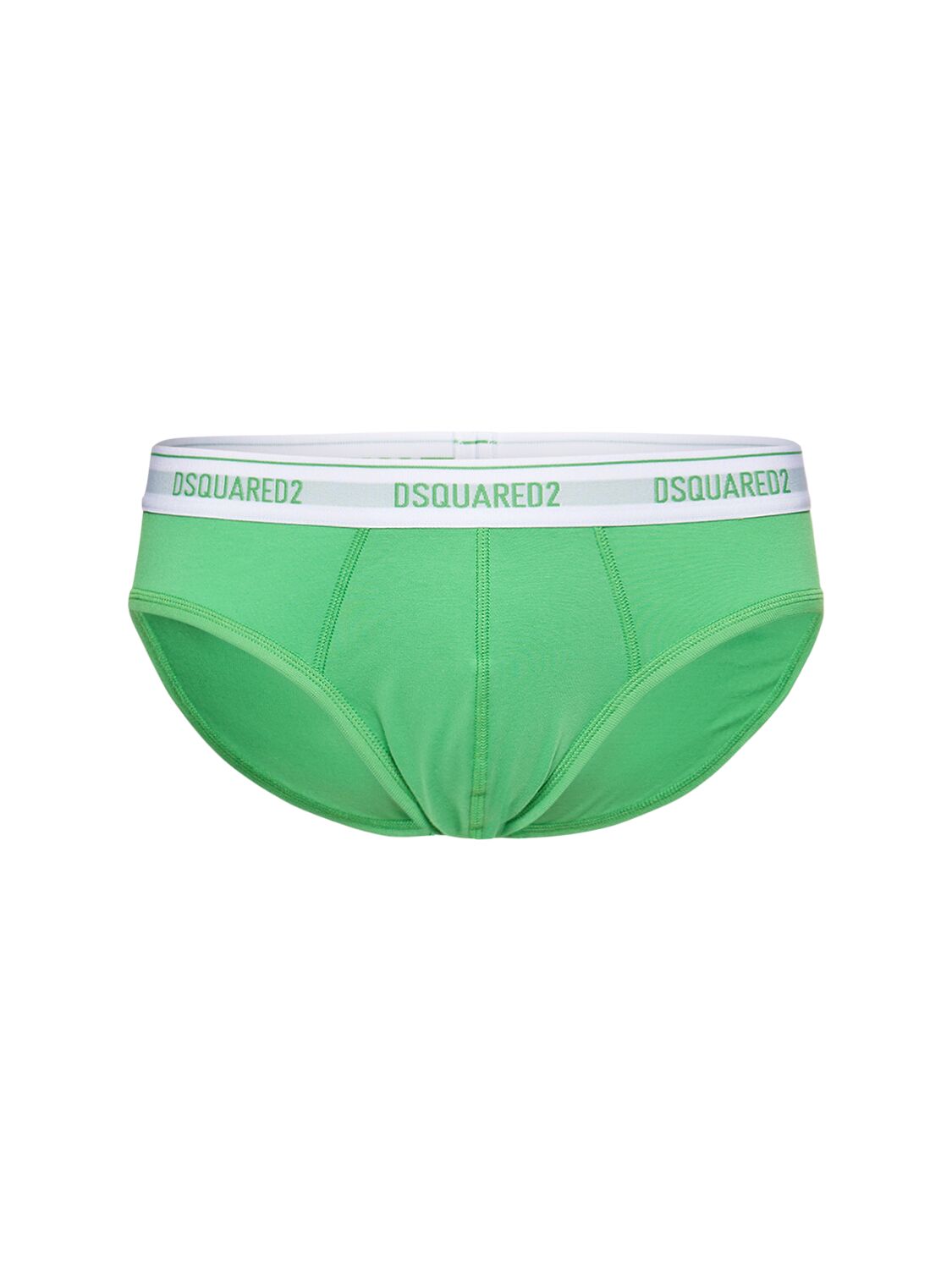 Dsquared2 Underwear Slip Aus Baumwollmischung Mit Logodruck In Green