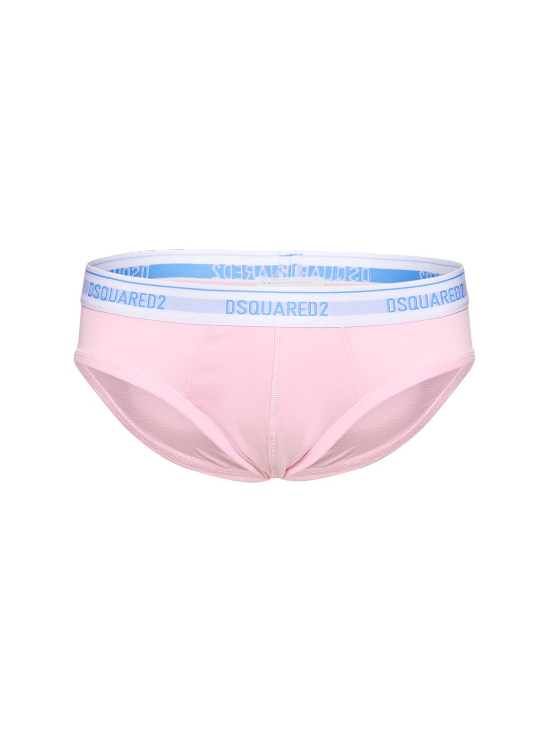 Dsquared2 Underwear Slip Aus Baumwollmischung Mit Logodruck In Pink,blue