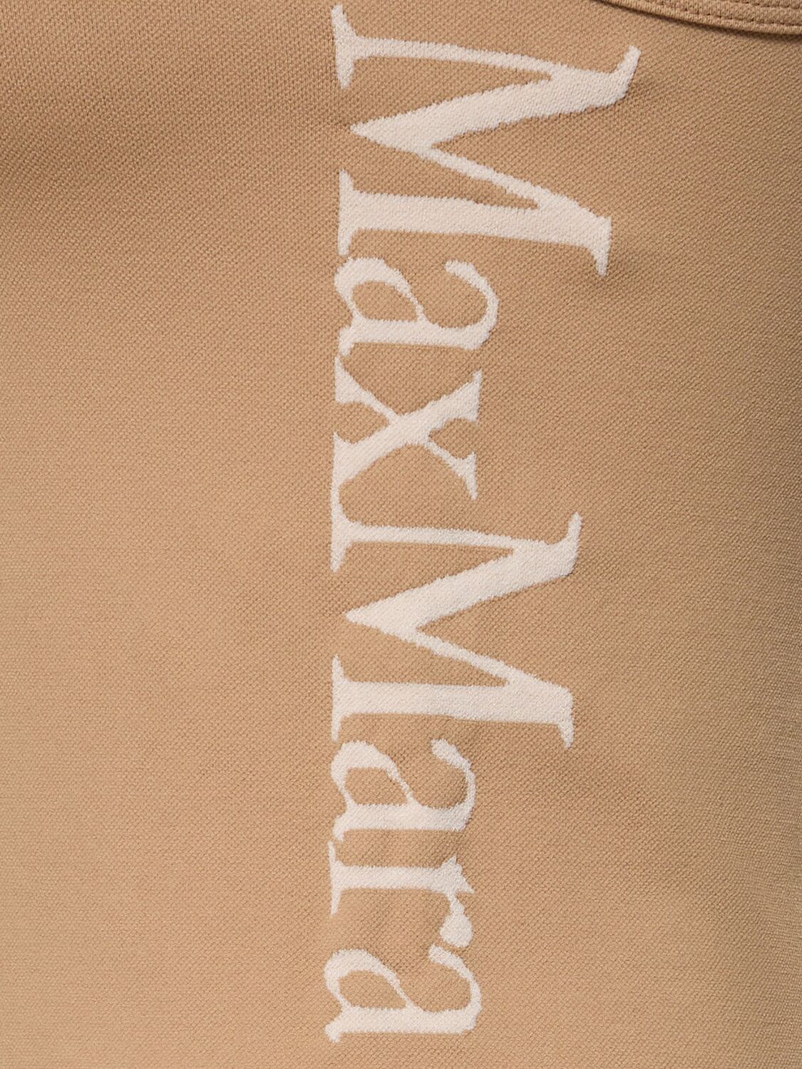 Shop 's Max Mara Fortuna Logo Jacquard Jersey Tank Top In Camel