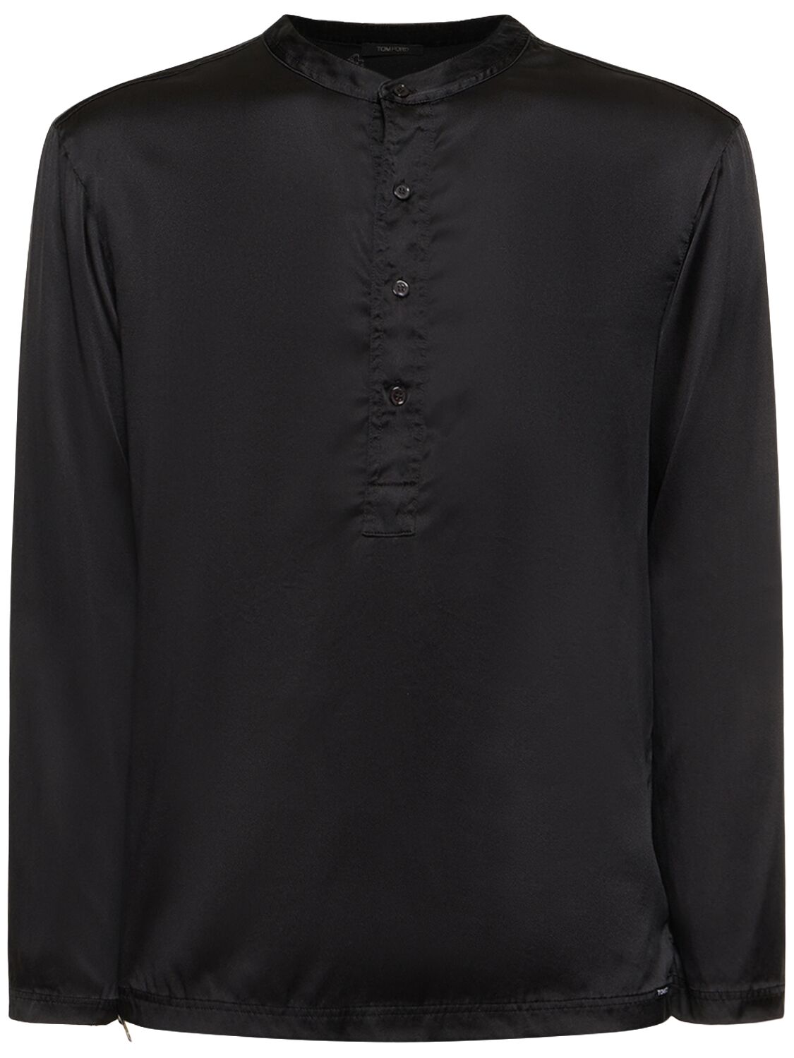 Shop Tom Ford Silk Pajama Shirt In Schwarz