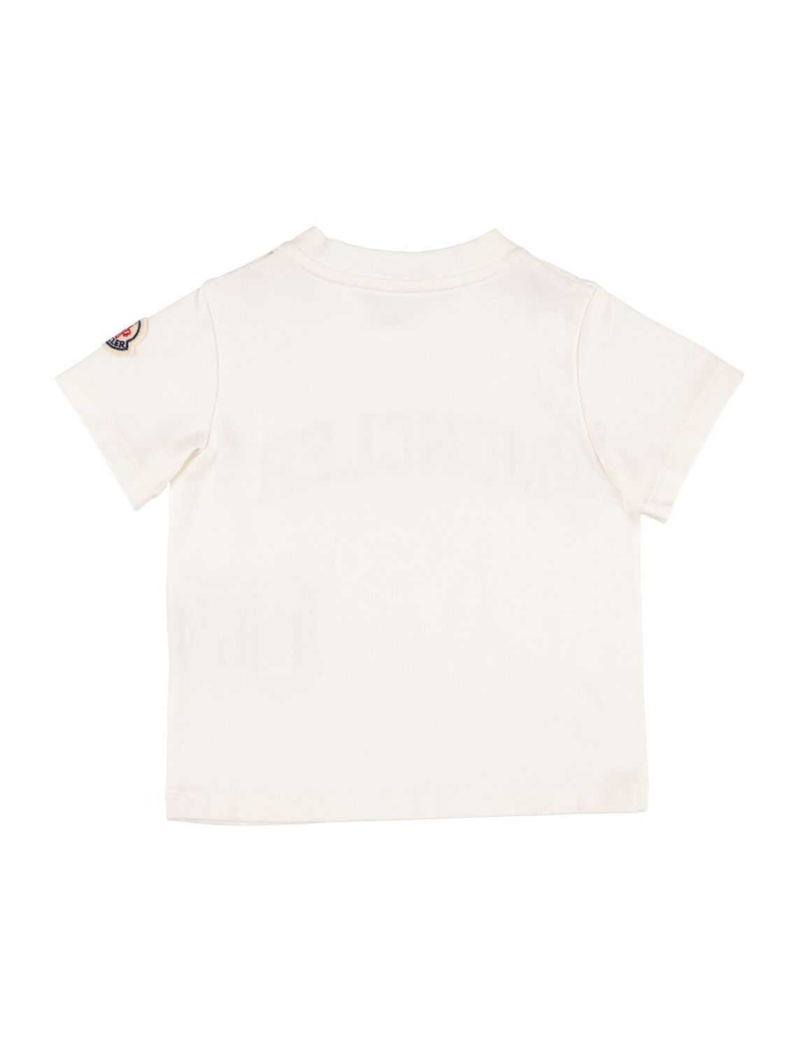 Shop Moncler Stretch Cotton Jersey S/s T-shirt In Natural