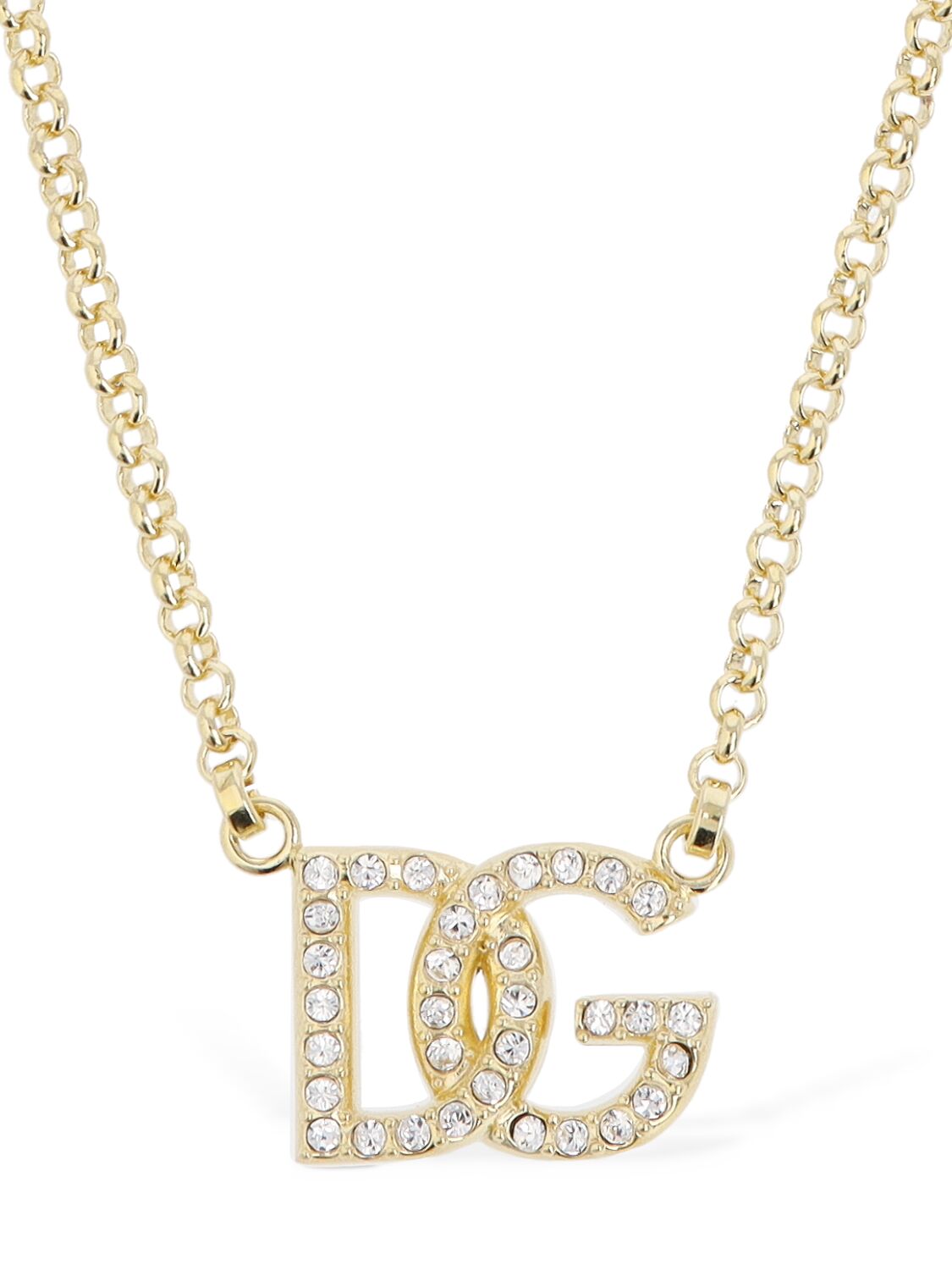 Dg Logo Crystal Charm Necklace – WOMEN > JEWELRY & WATCHES > NECKLACES