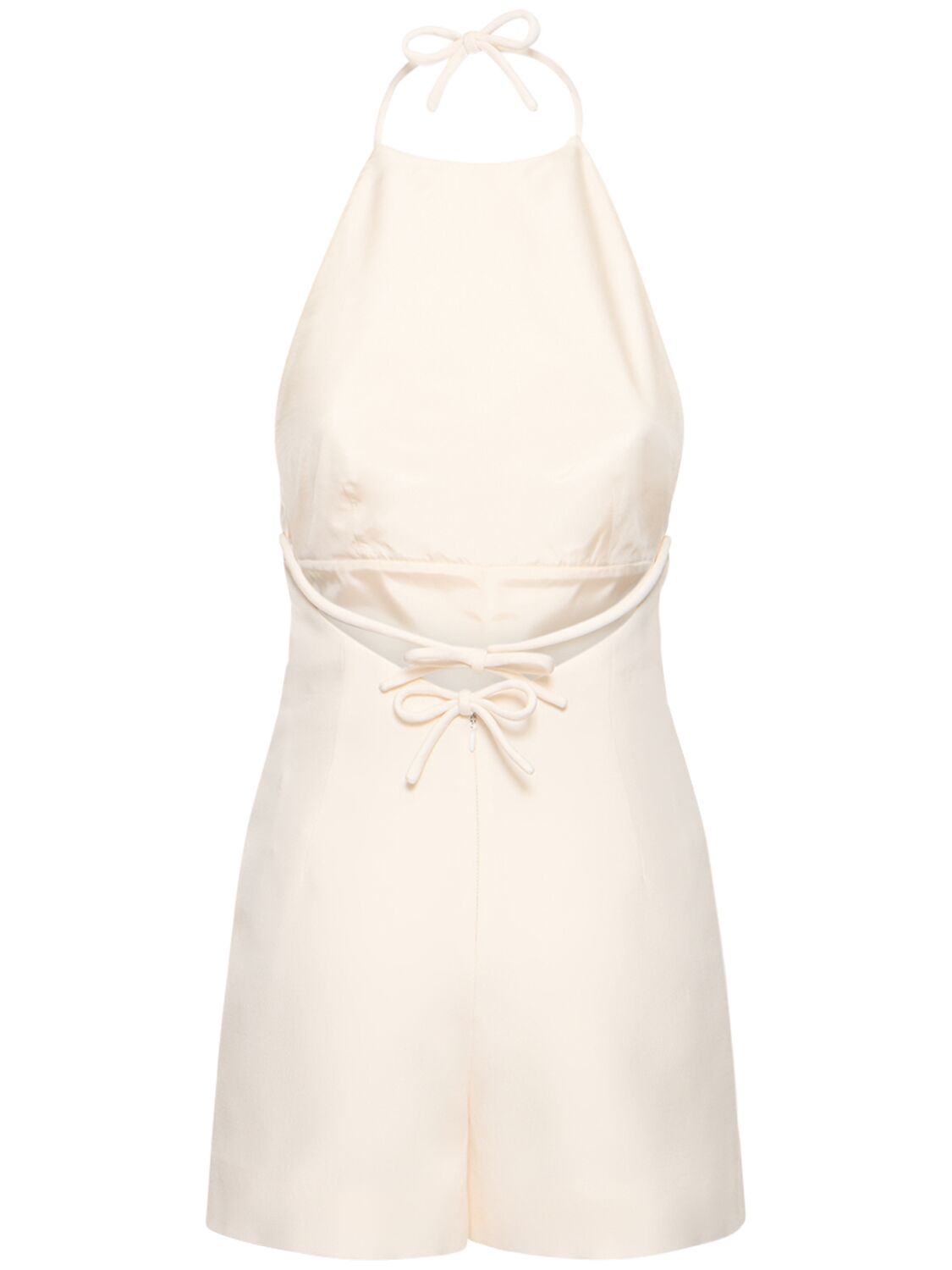 Shop Valentino Crepe Couture Short Halter Jumpsuit In White