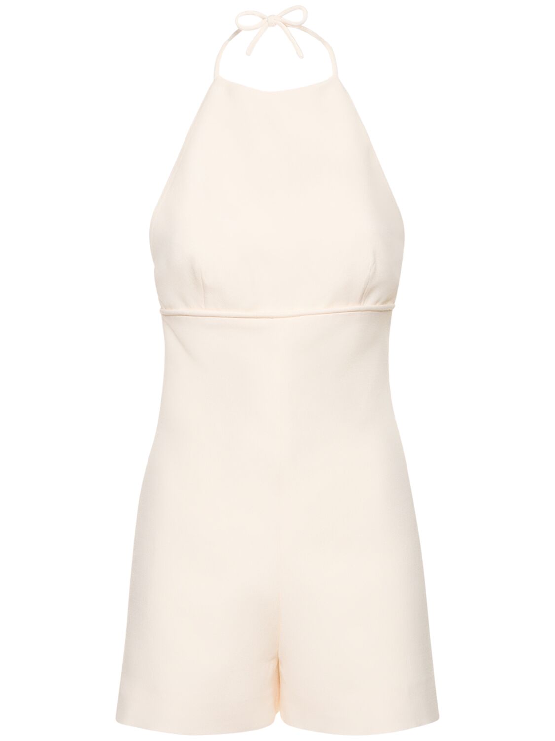 Valentino Crepe Couture Short Halter Jumpsuit In White