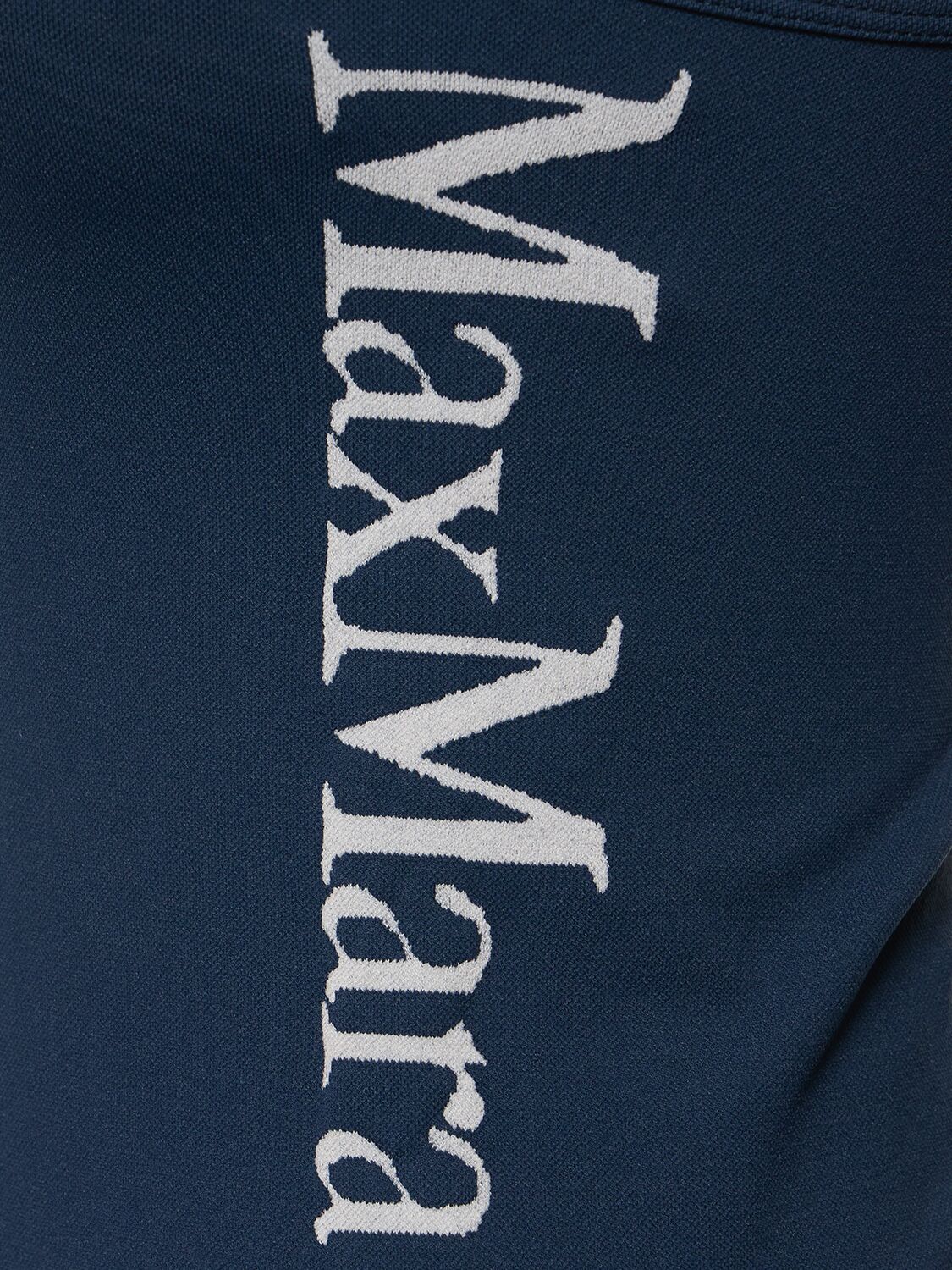 Shop 's Max Mara Fortuna Logo Jacquard Jersey Tank Top In Blue