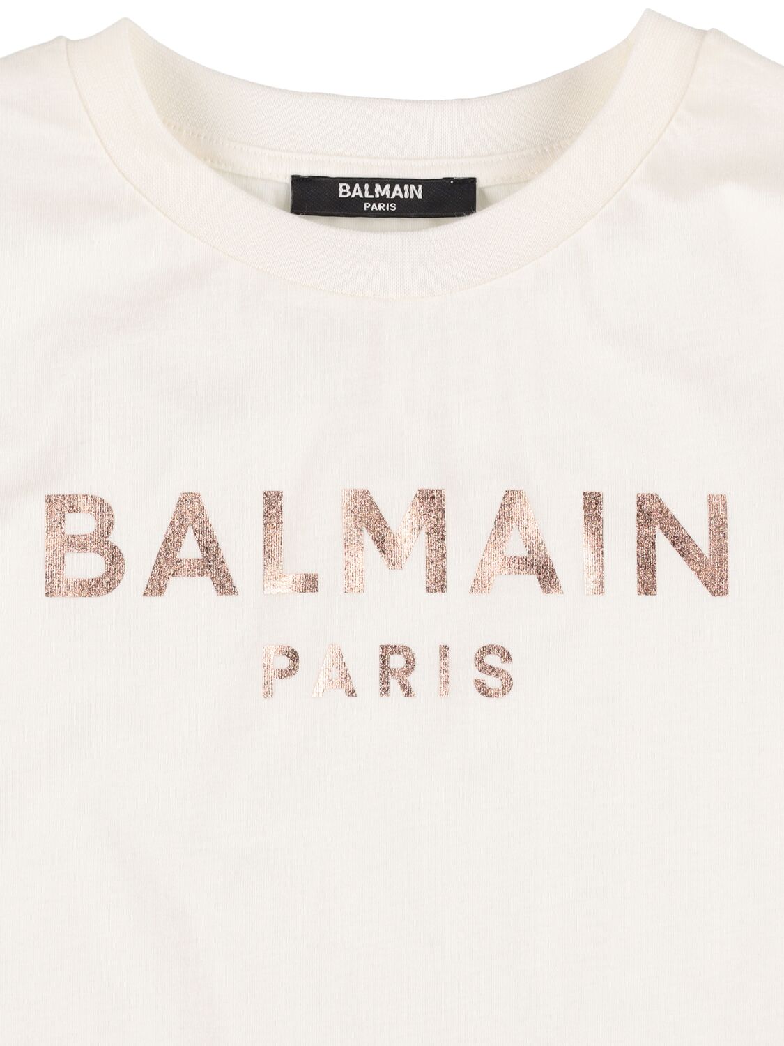 Shop Balmain Logo Organic Cotton Jersey T-shirt In Weiss
