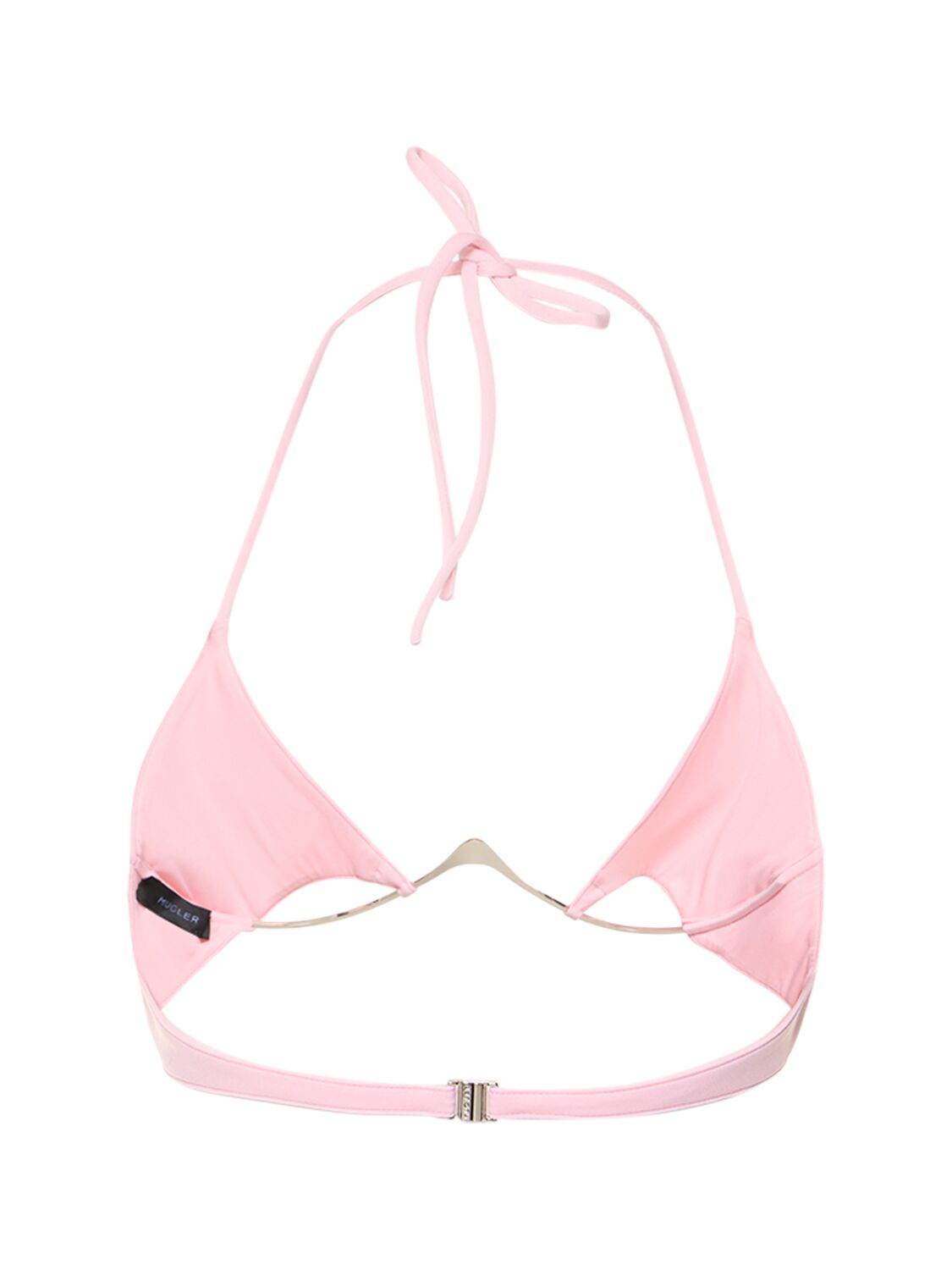 Shop Mugler Lvr Exclusive Triangle Wired Bikini Top In Pink