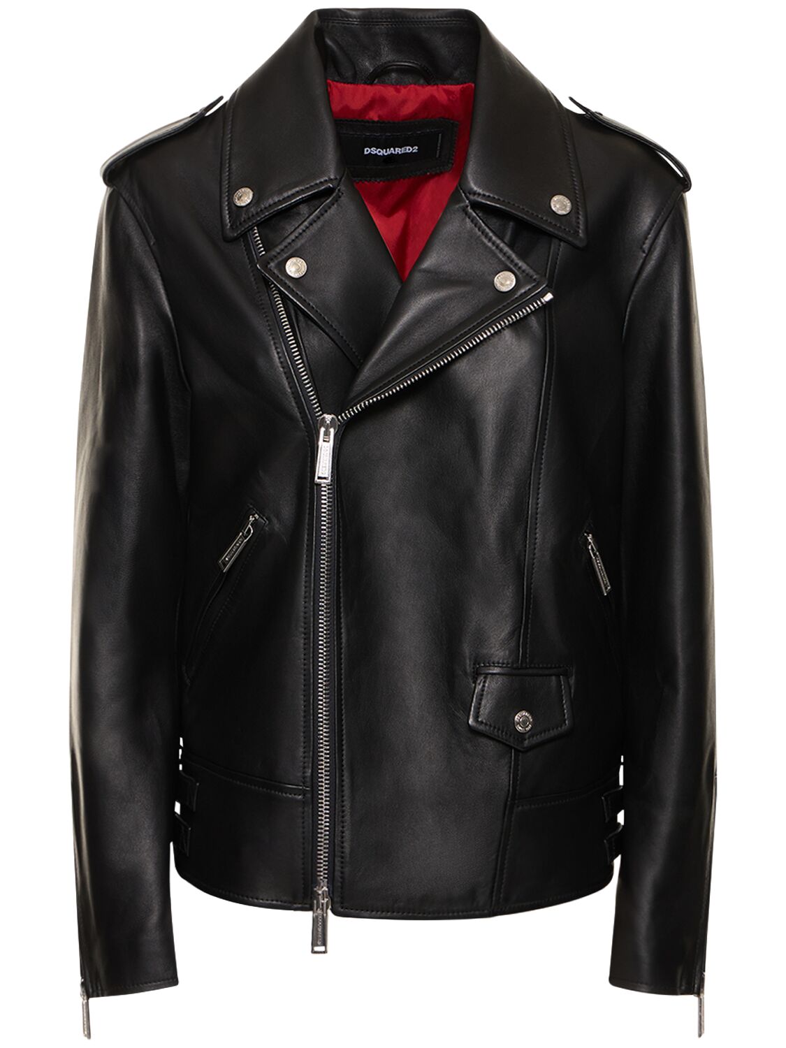 Leather Oversized Biker Jacket – WOMEN > CLOTHING > JACKETS
