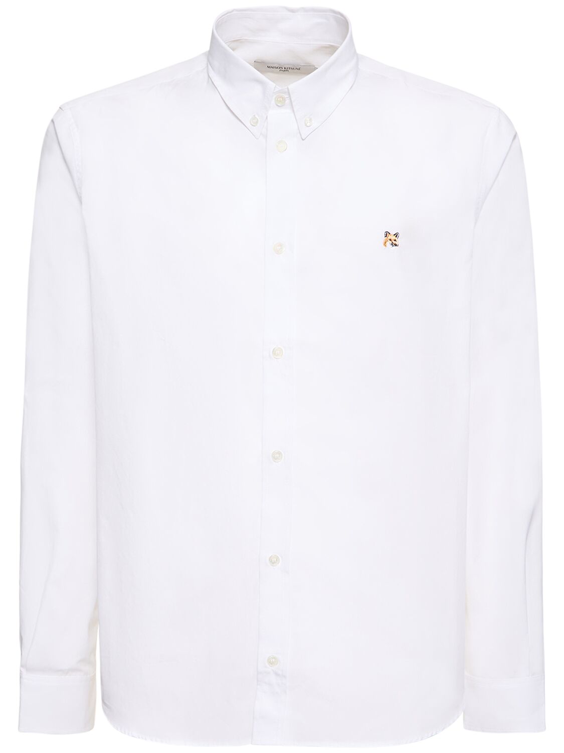 Maison Kitsuné Fox Head Embroidery Classic Shirt In White | ModeSens