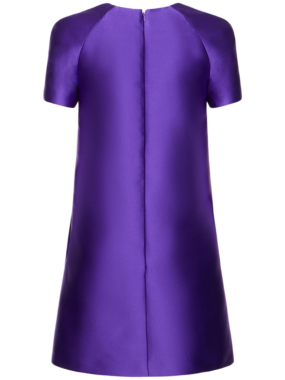 Shop Valentino Square Neck Duchesse Mini Dress In Purple