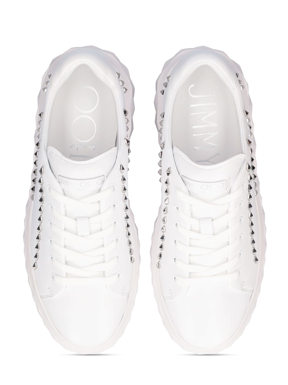 Shop Jimmy Choo Diamond Light Maxi Sneakers In V White,silver