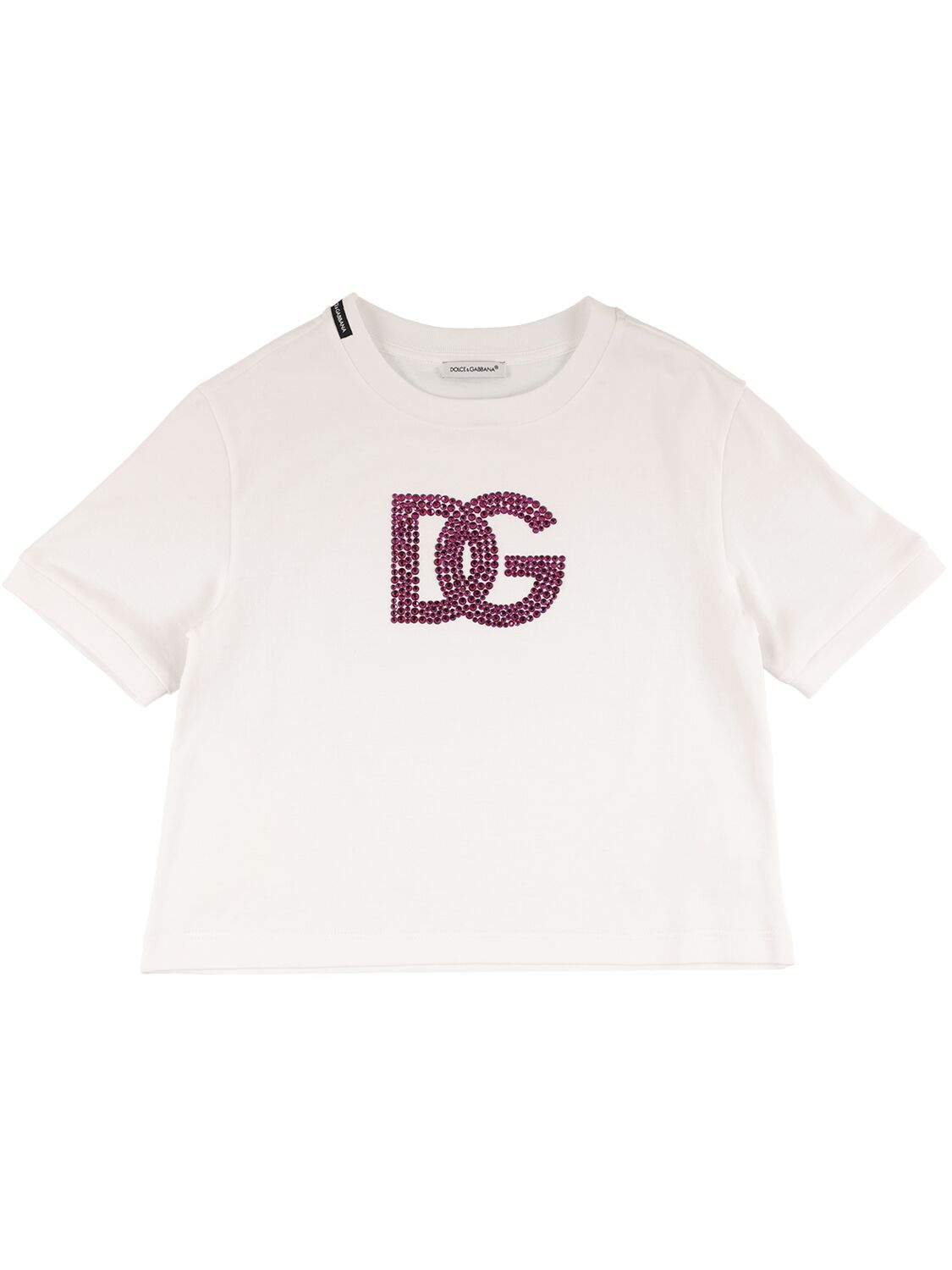 Embellished Logo Cotton Jersey T-shirt – KIDS-GIRLS > CLOTHING > T-SHIRTS & TANKS