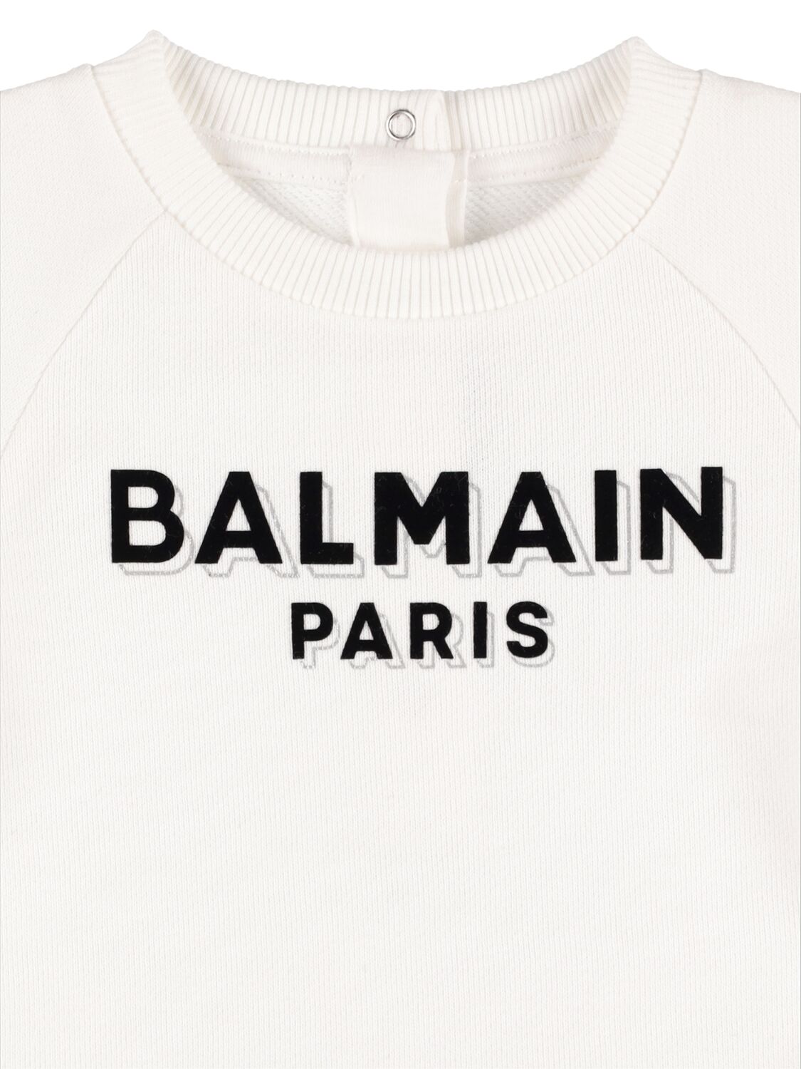Shop Balmain Organic Cotton Dress W/diaper Cover In Weiss