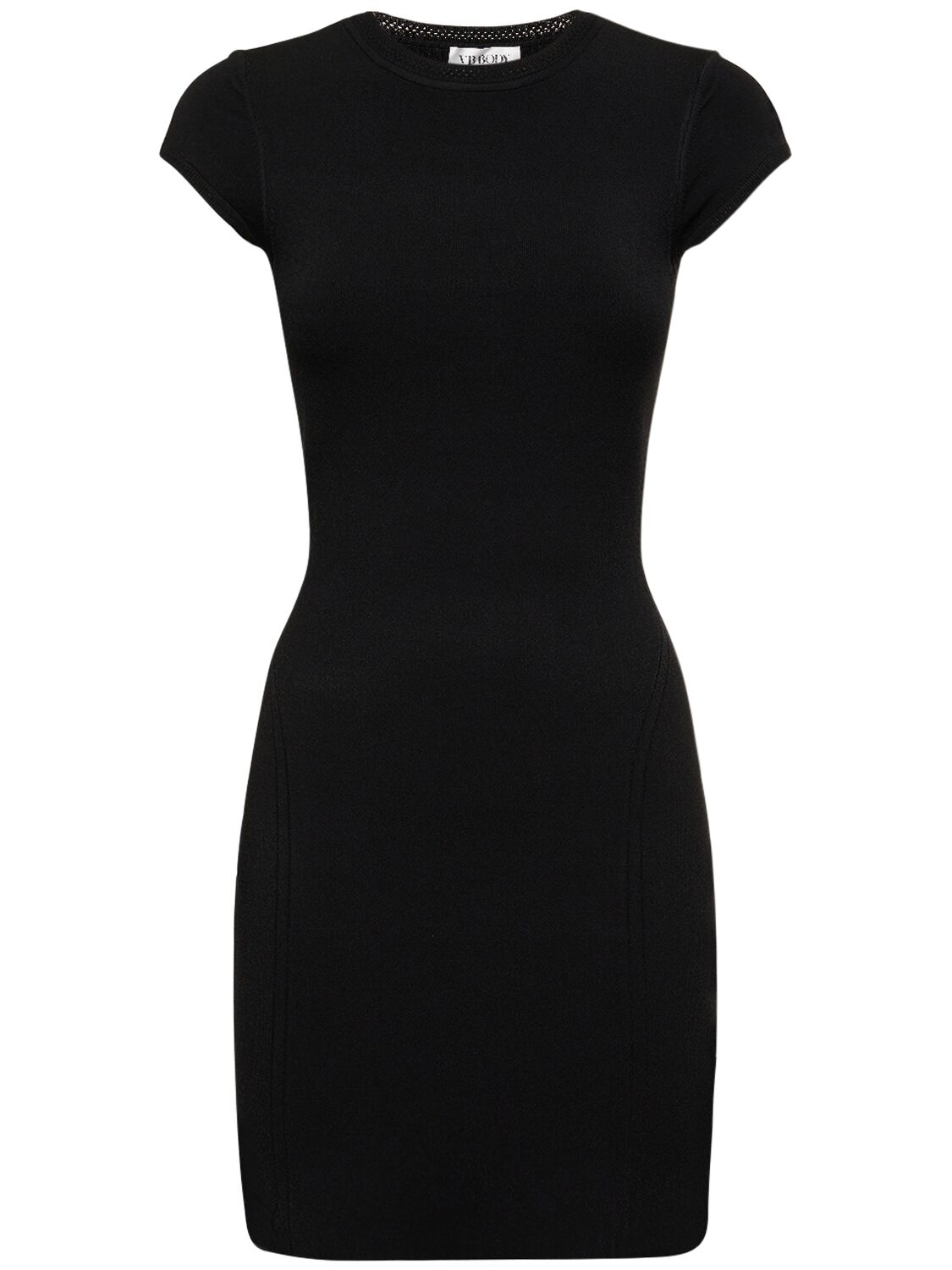 Victoria Beckham Cap Sleeve Fitted Mini Dress In Black
