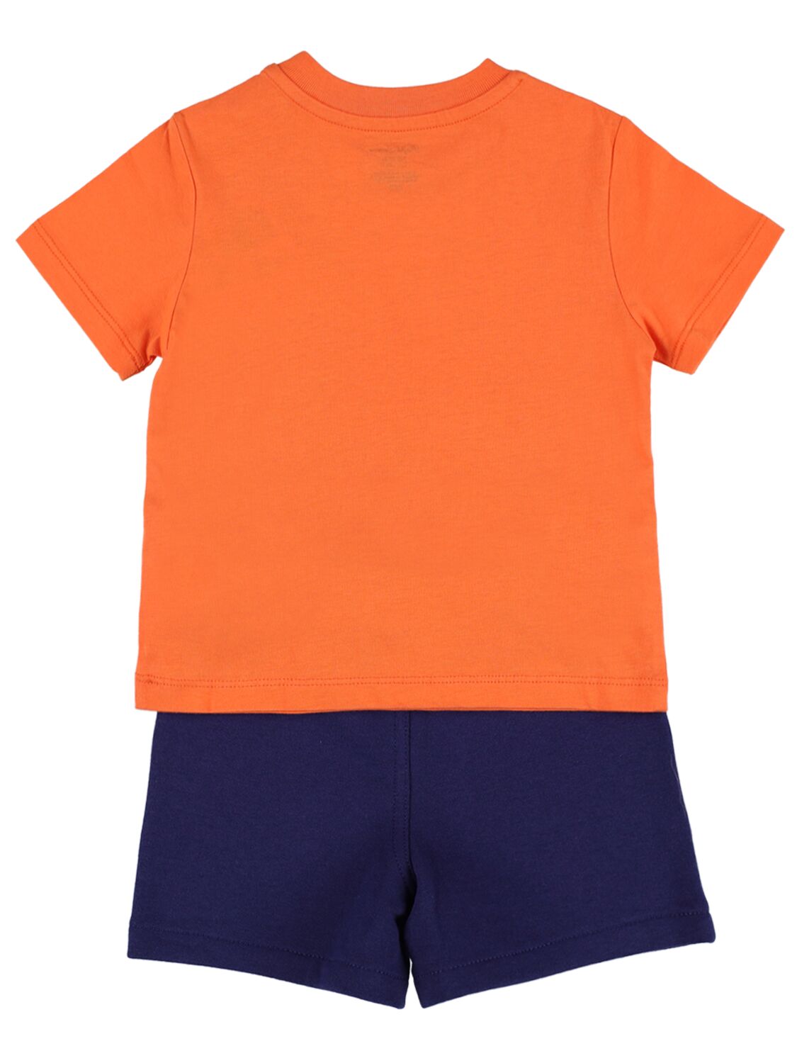 Shop Ralph Lauren Bear Cotton Jersey T-shirt & Shorts In Orange,navy